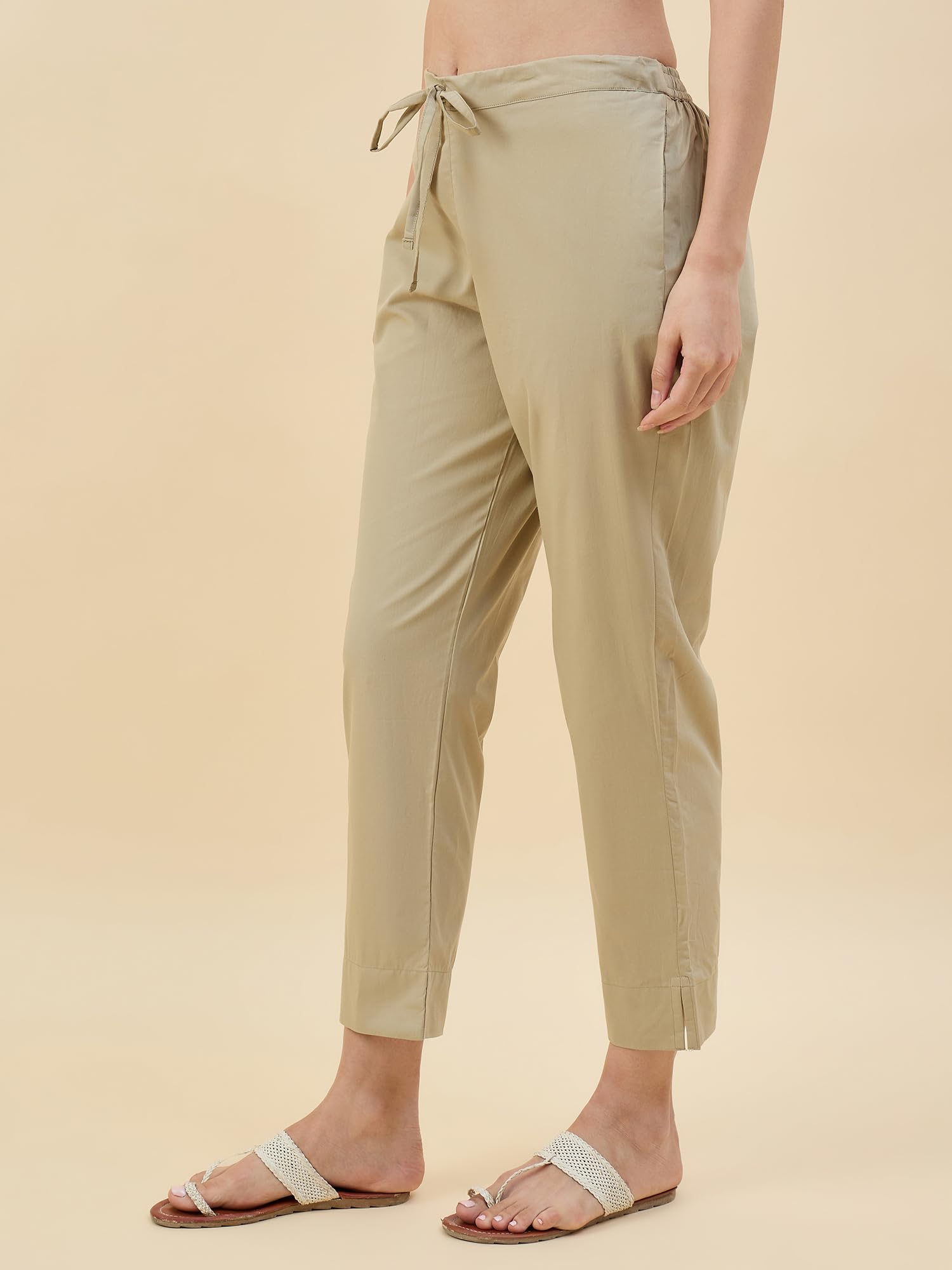 Nermosa Women Cotton Pant Elasticated Waist Trouser - Image 5