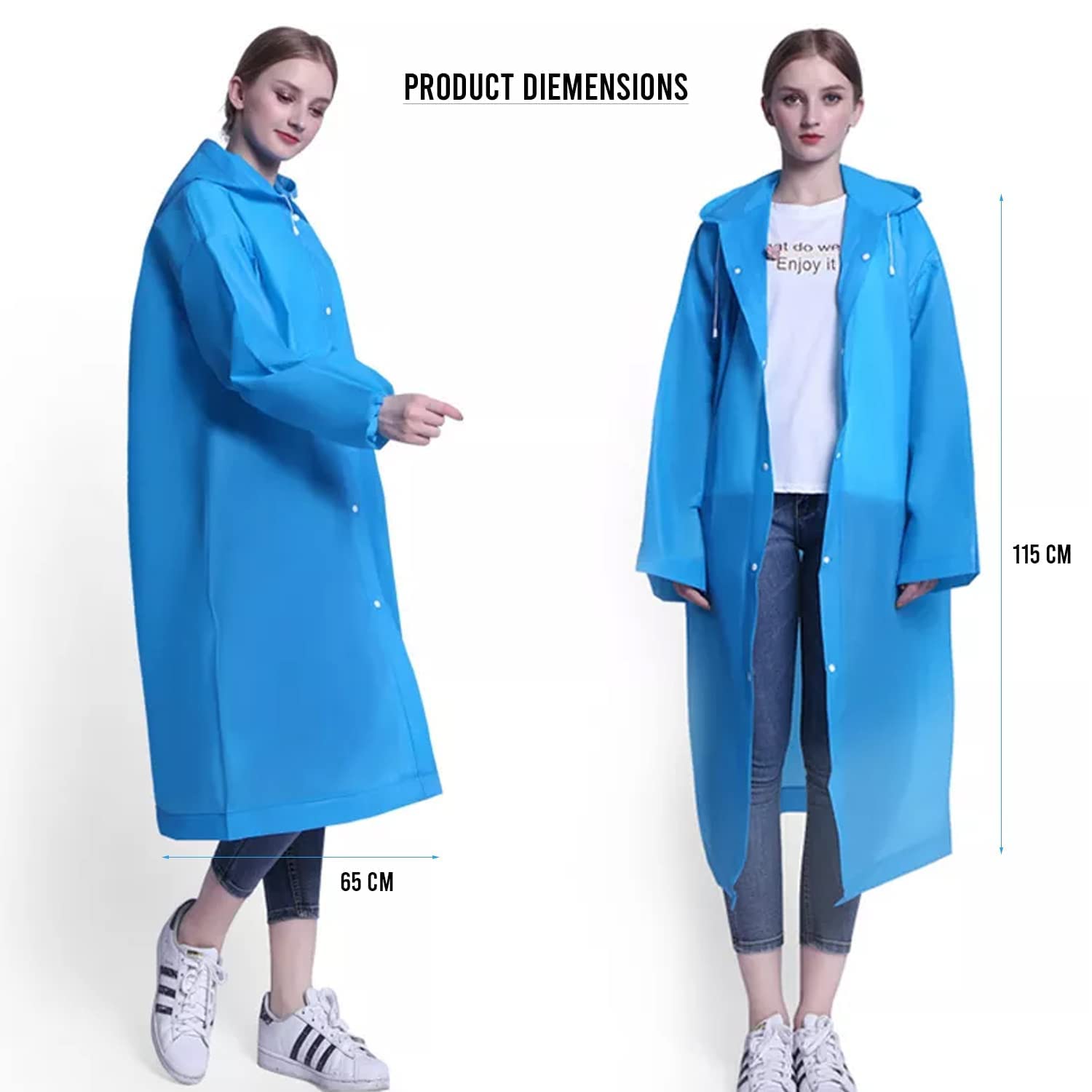 HACER EVA Waterproof Unisex Rain Coat - Sky Blue - Image 2