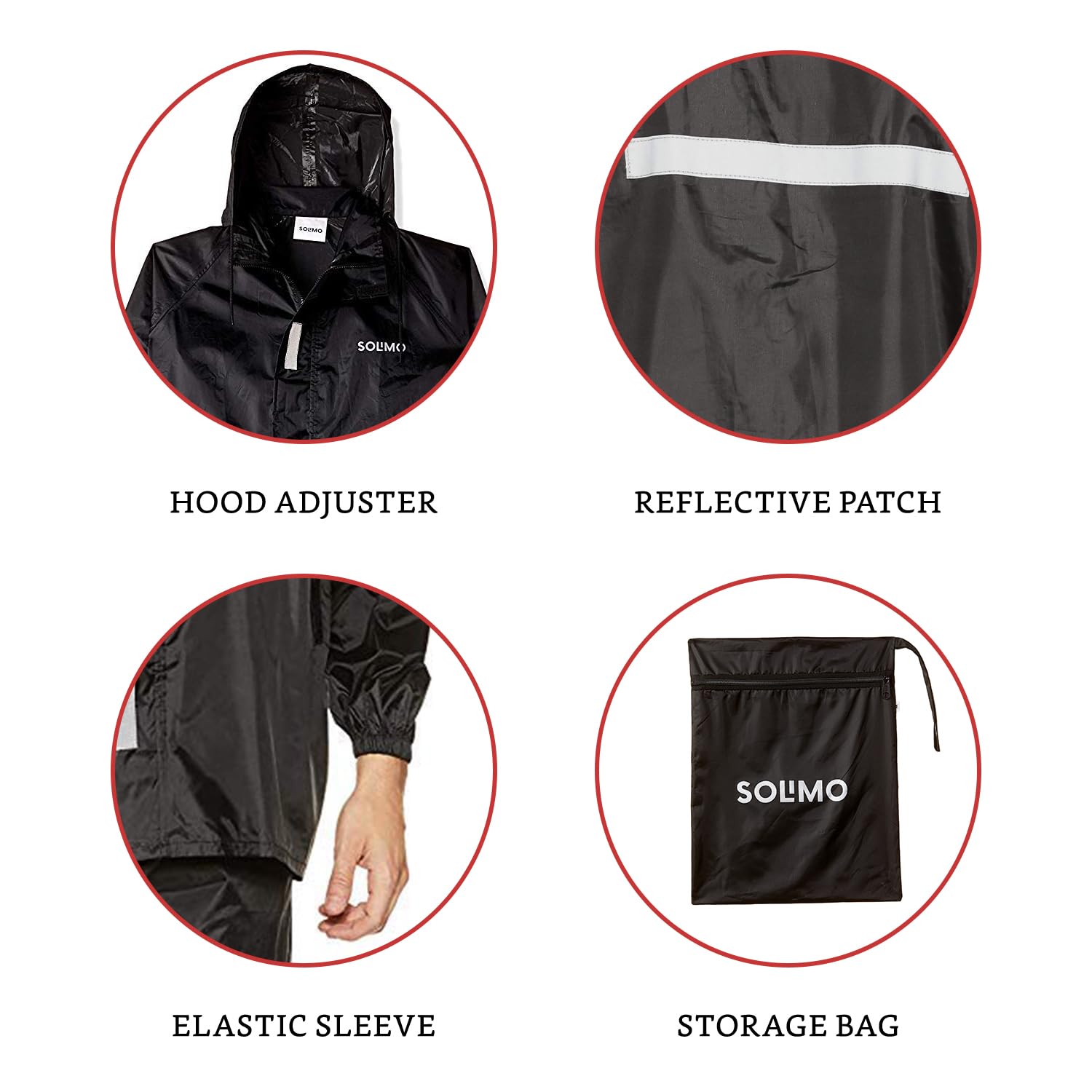 GarbGlide Waterproof Raincoat for Men - Black - Image 5