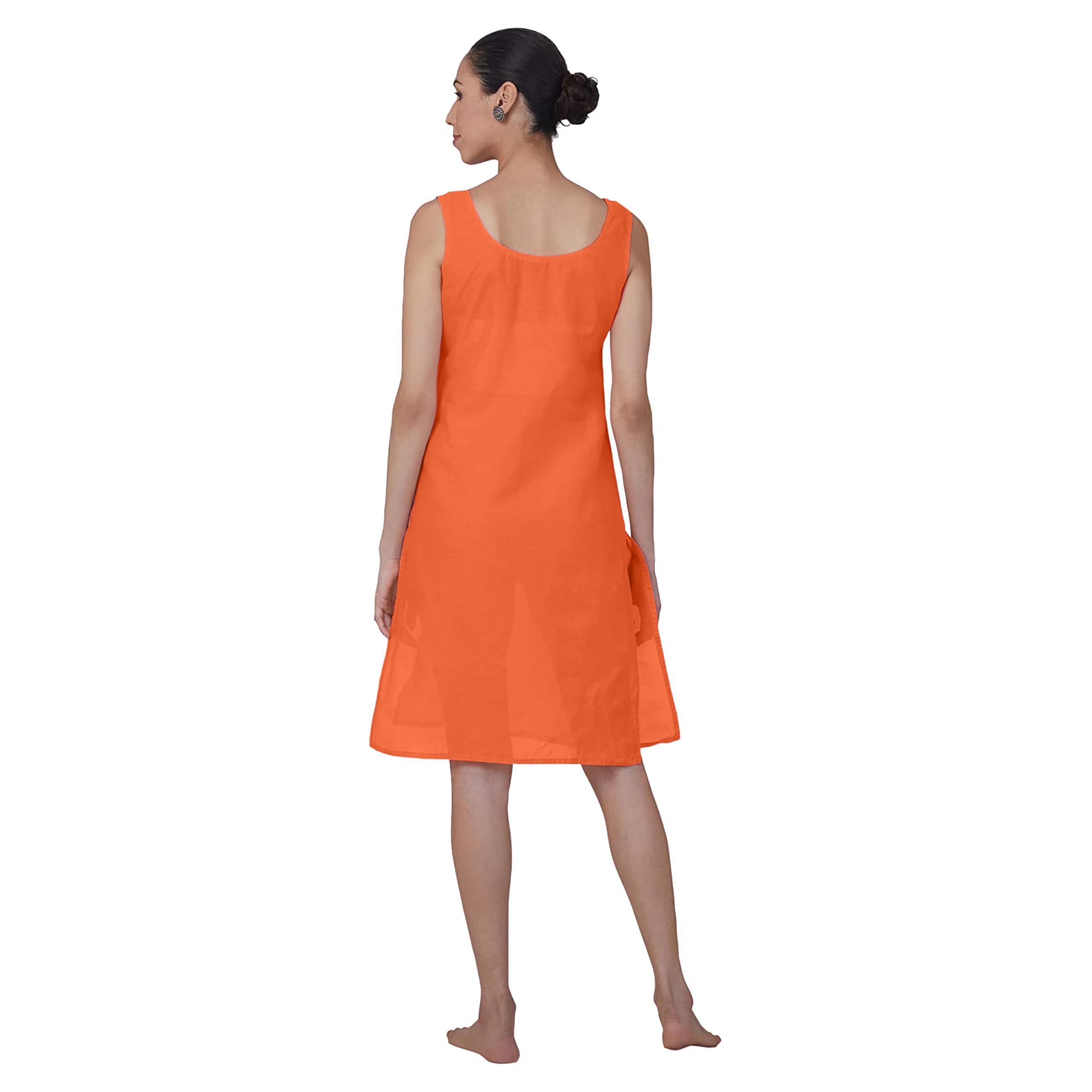 Nature Thread Orange Cotton Camisole for Women - Image 4