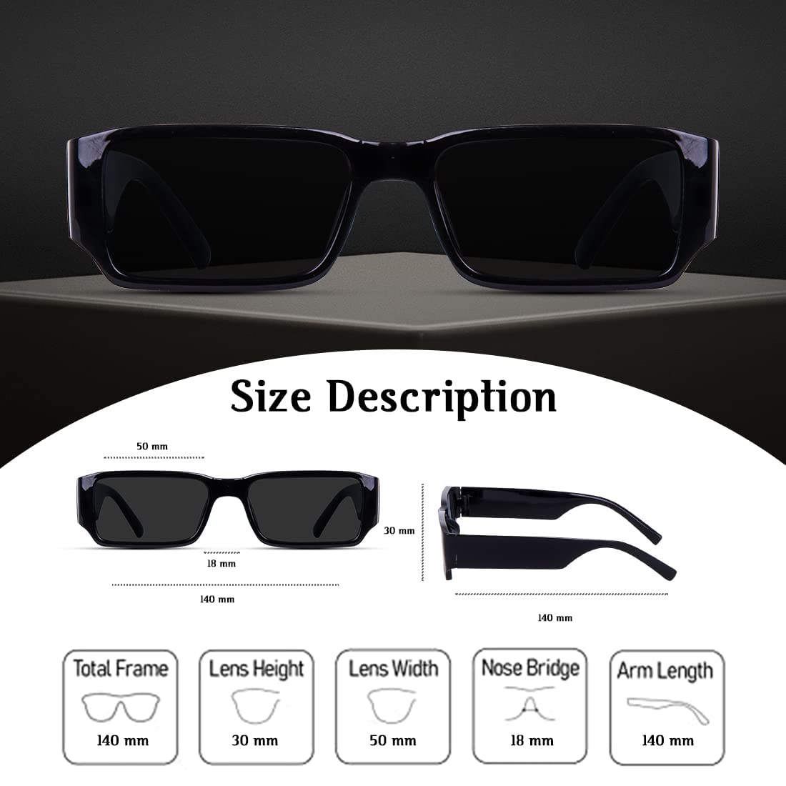 CREATURE MC stan Rectangle Sunglasses Unisex - Image 5
