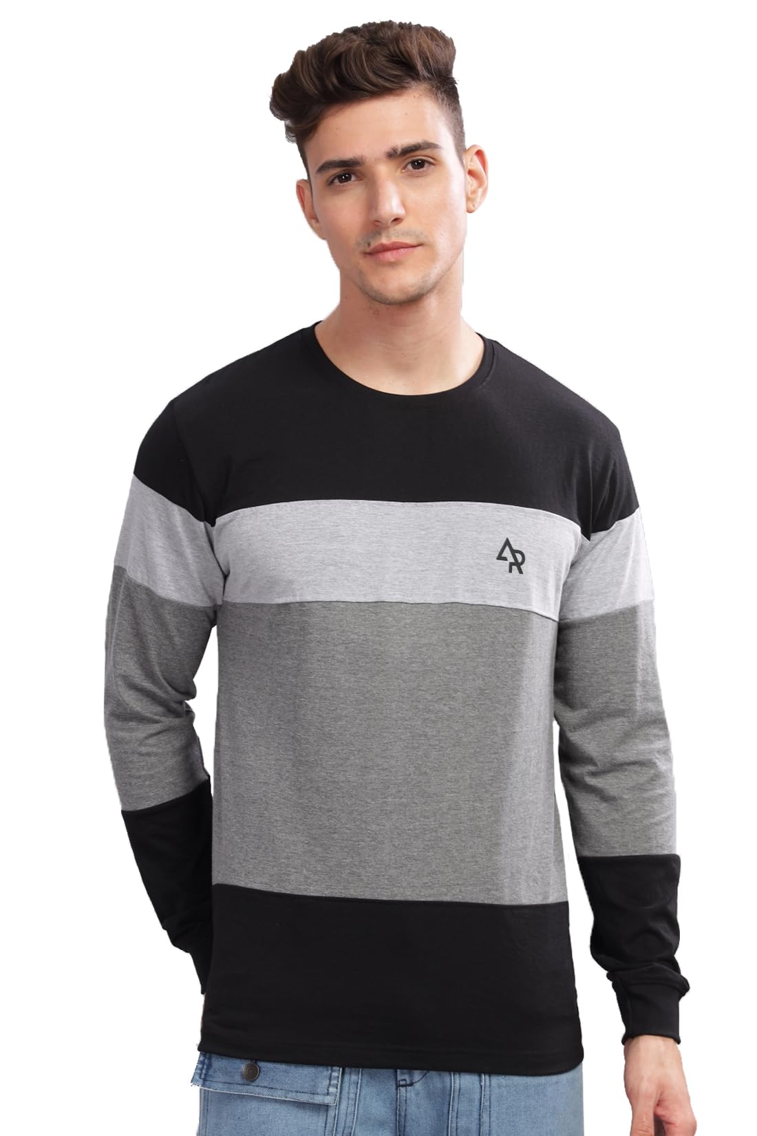 ADRO Colorblock Full Sleeve Tshirt for Men