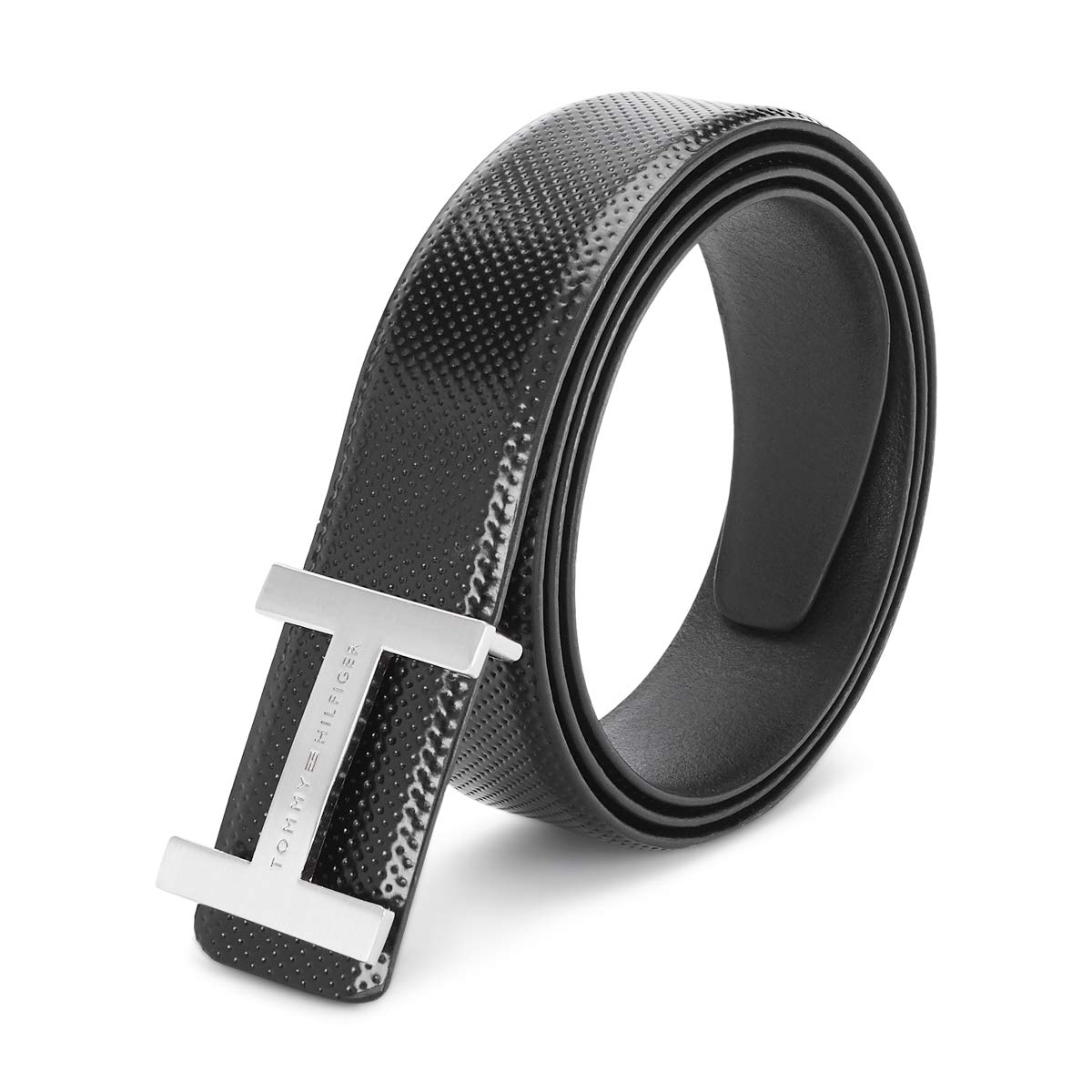 Tommy Hilfiger Men's Leather Casual Belt - Black