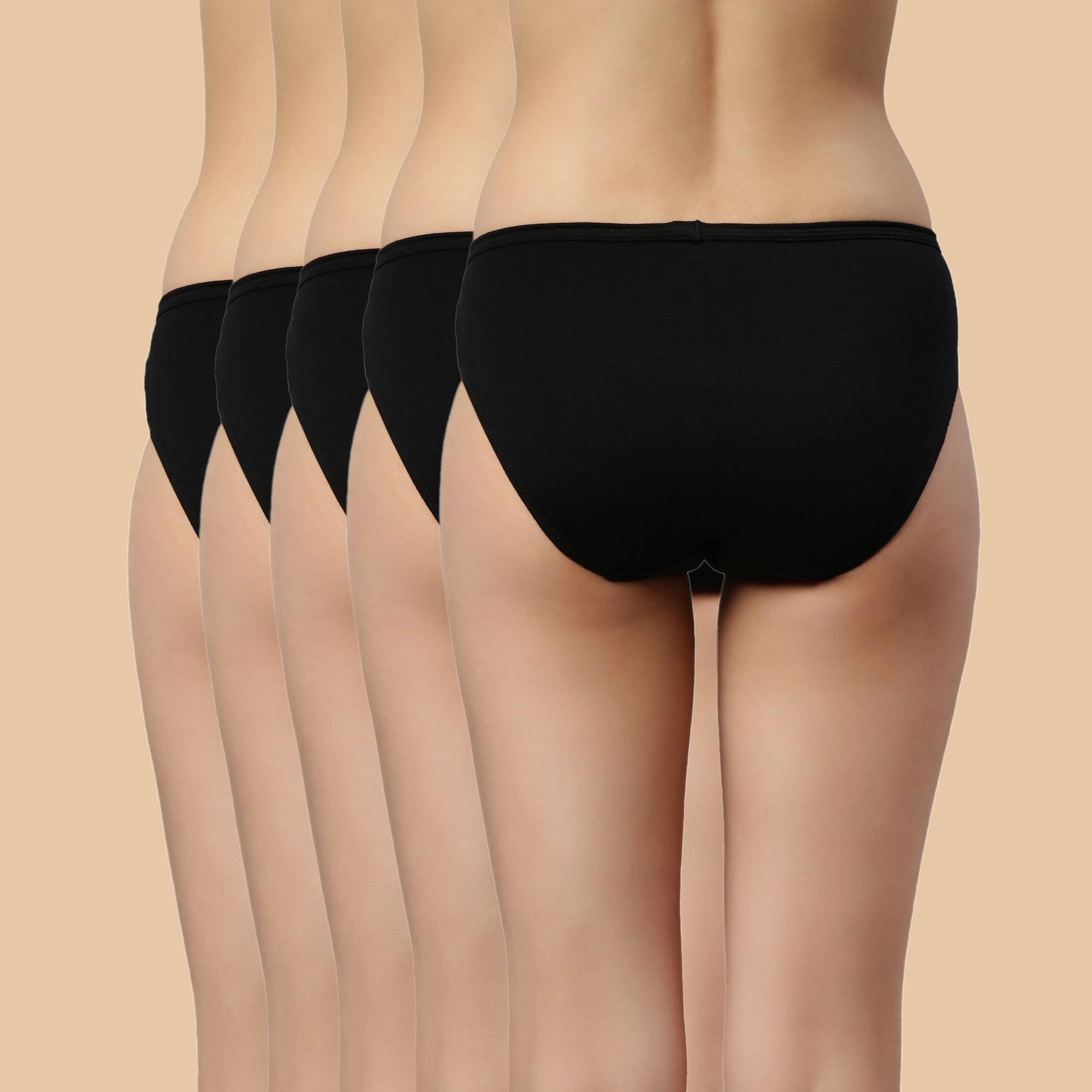 Enamor Women's Pure Cotton Hipster Panties - Black - Image 3