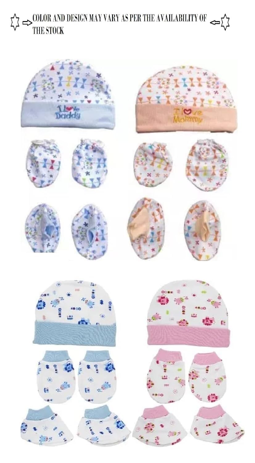 JUSTLIST New Born Baby Soft Cotton Mitten Sets - Image 5