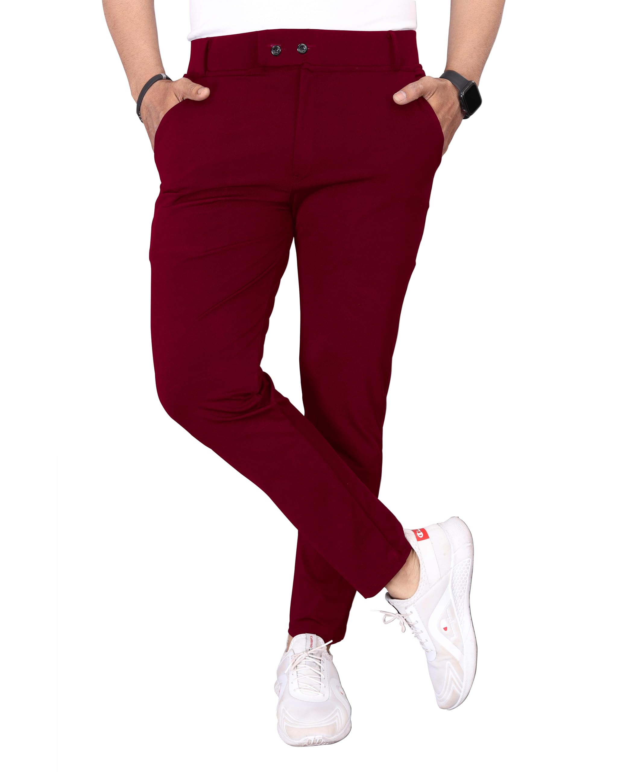 Mehrang Wine Formal Trousers for Men