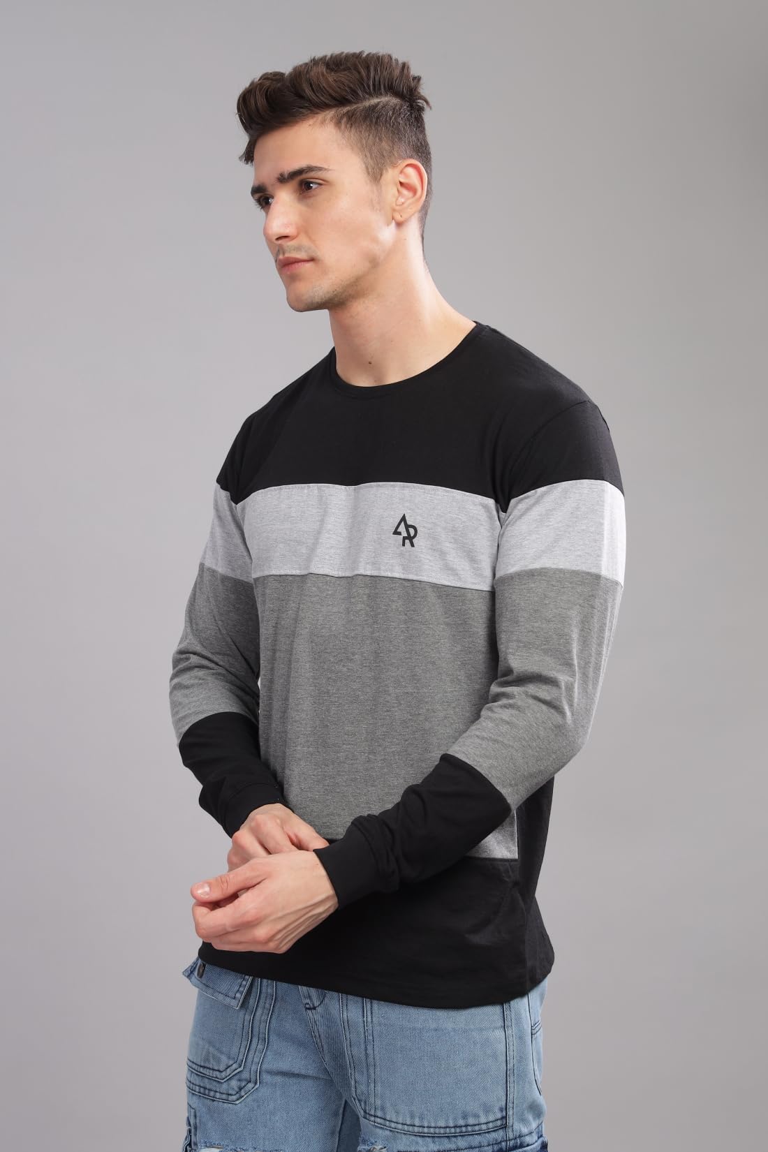 ADRO Colorblock Full Sleeve Tshirt for Men - Image 2