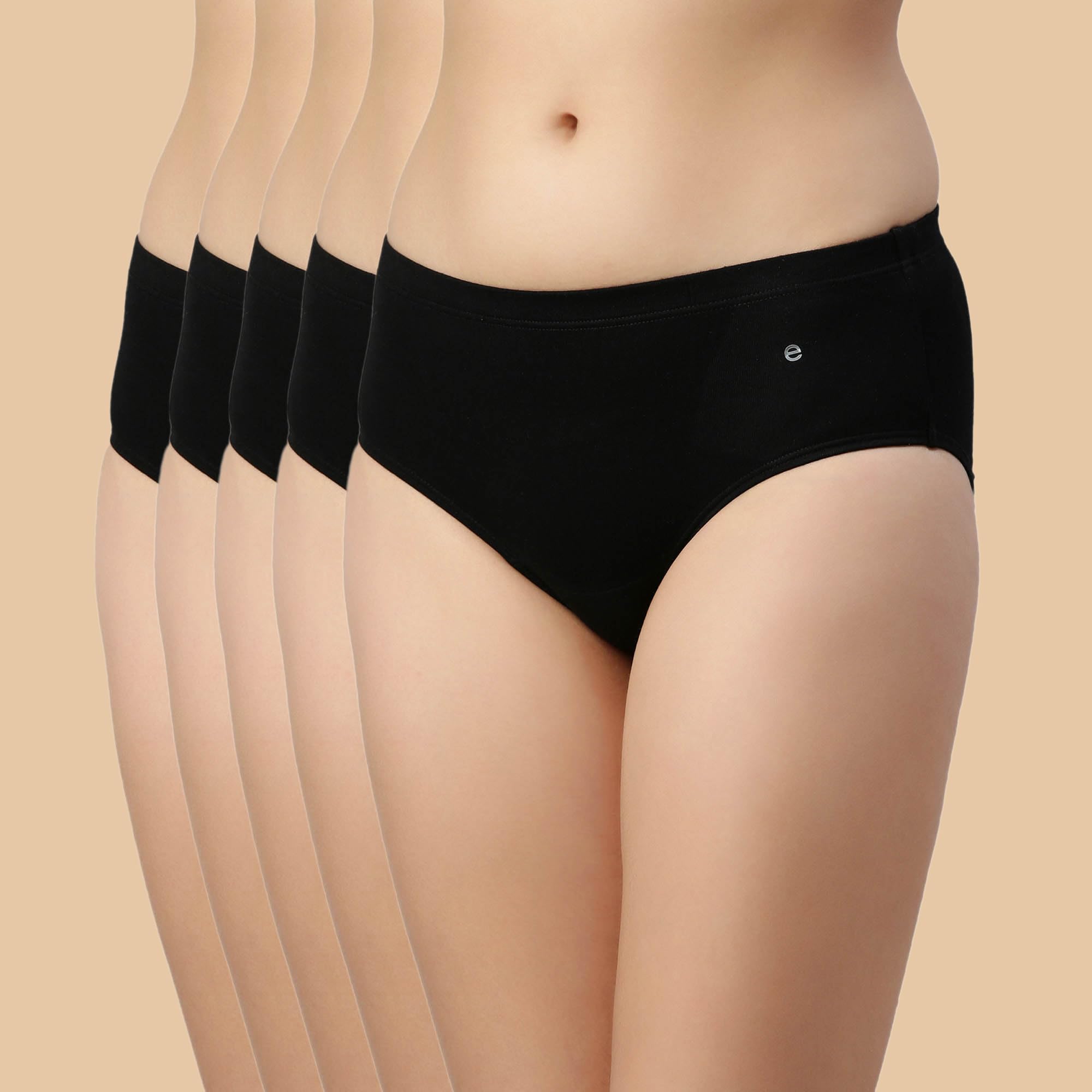 Enamor Women's Hipster Panties - Cotton Blend - Jet Black - Image 2