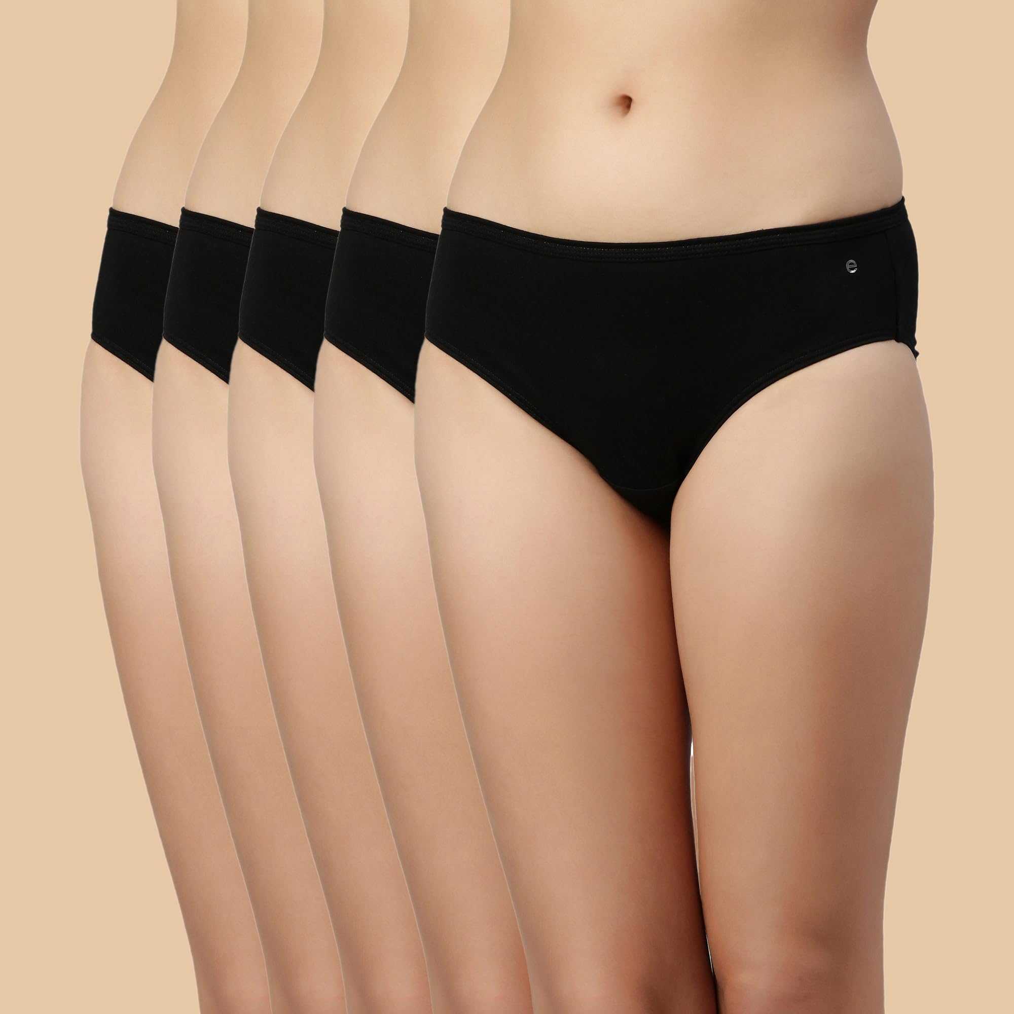 Enamor Women's Pure Cotton Hipster Panties - Black - Image 2