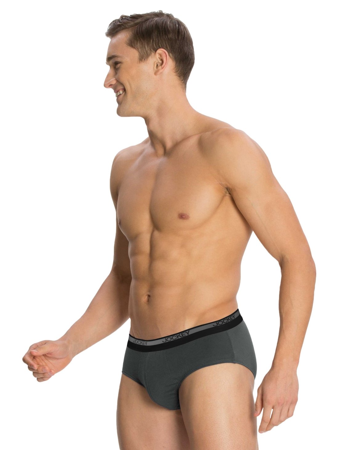 Jockey Men's Cotton Square Cut Brief - Graphite - Image 2