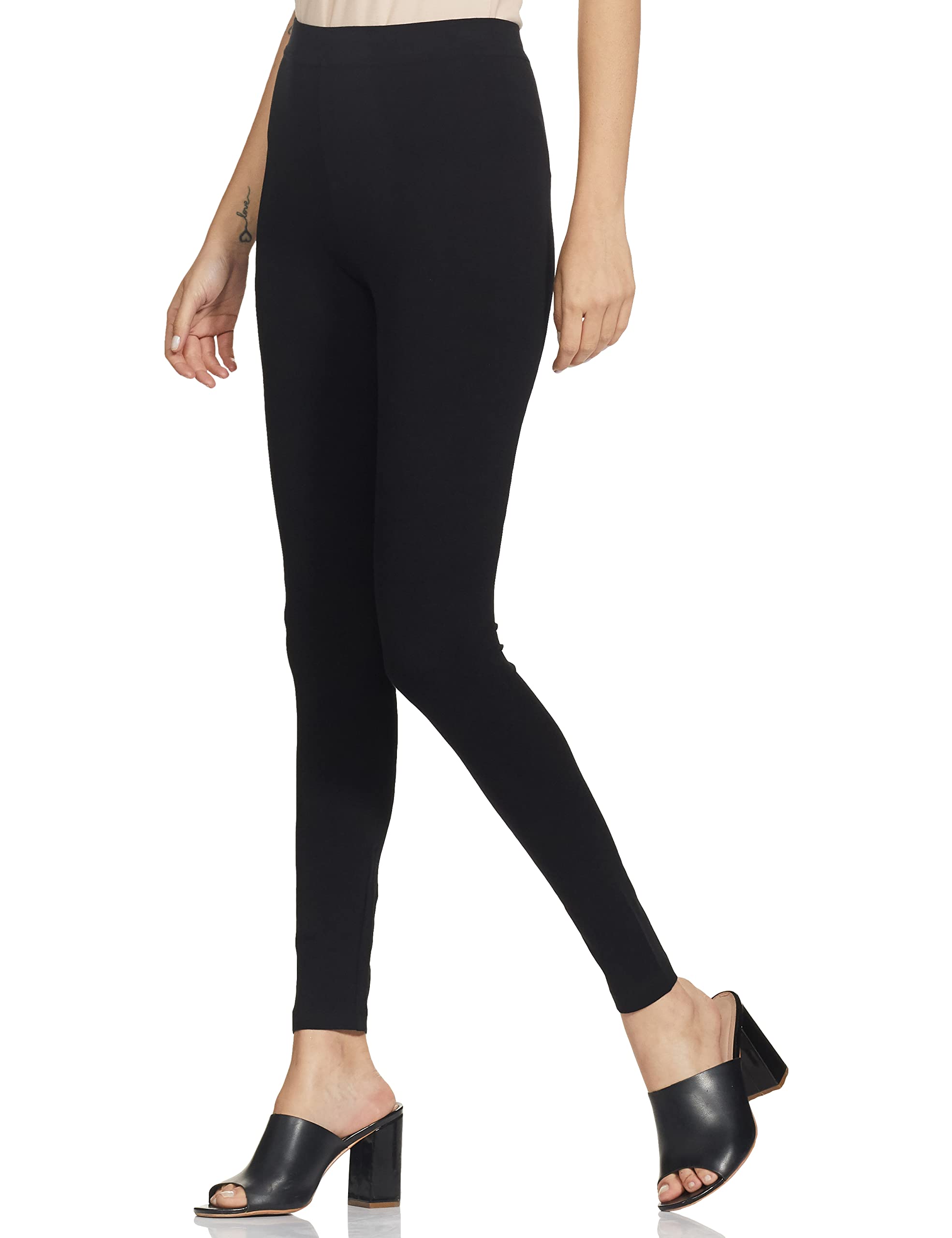 Max Women Mid Rise Leggings - Black - Image 3