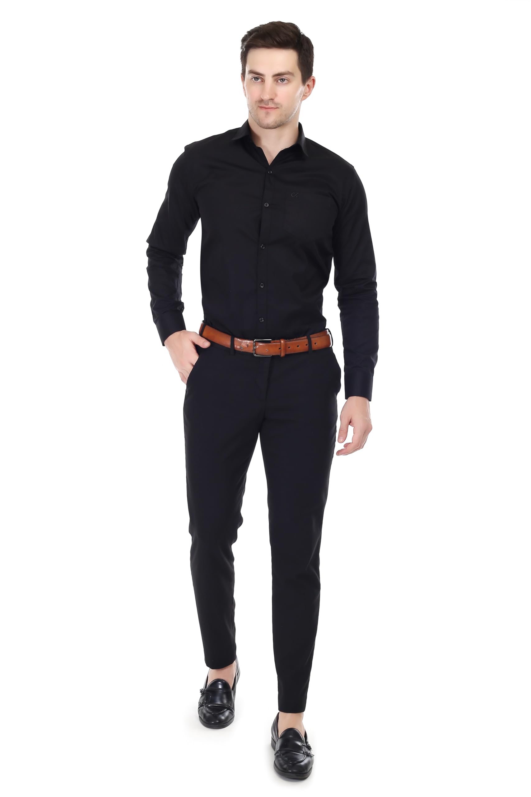 XJARVIS Men's Cotton Blend Shirt - Black - Image 3