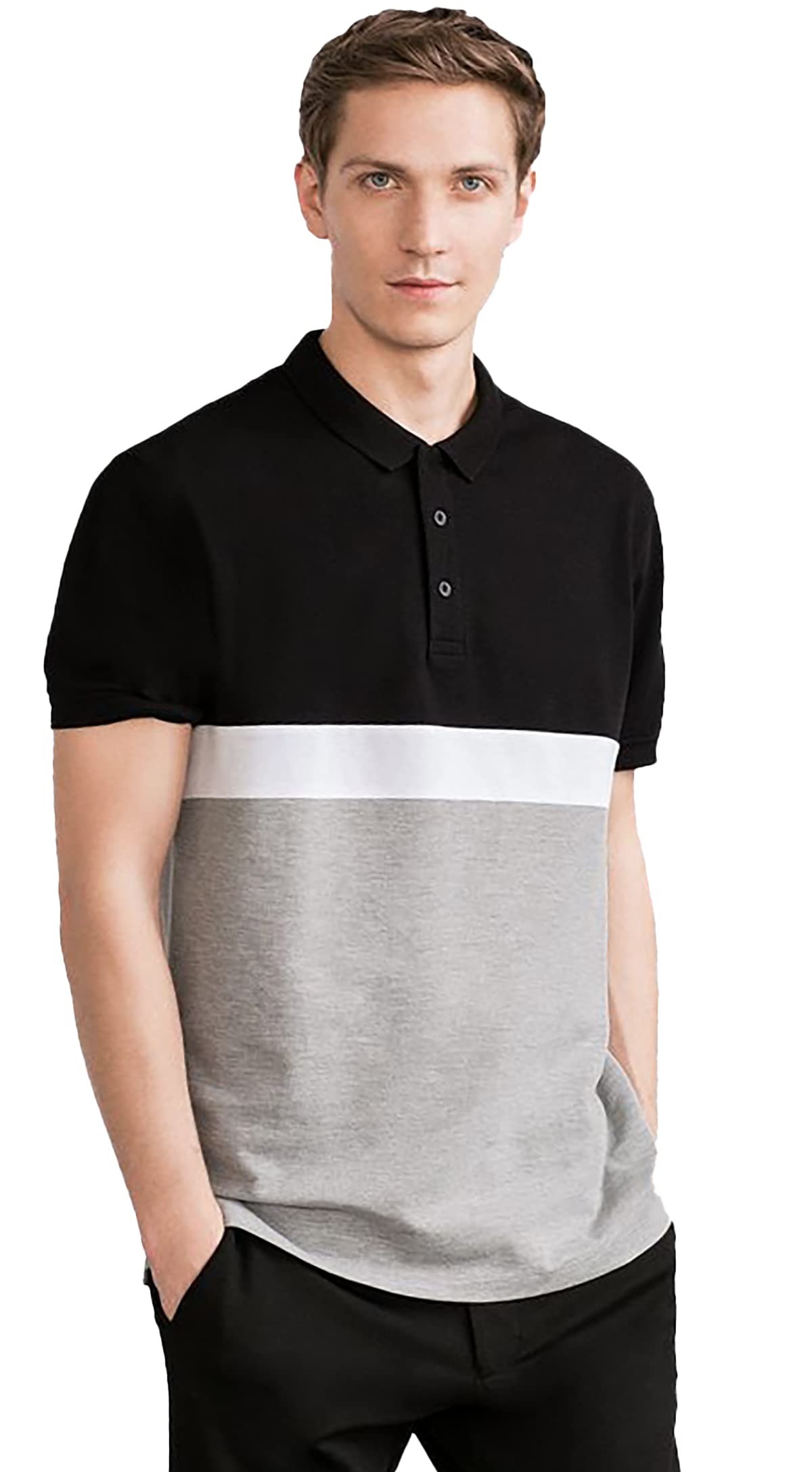 LEOTUDE Men's Multicolor Polo T-Shirt - Image 2