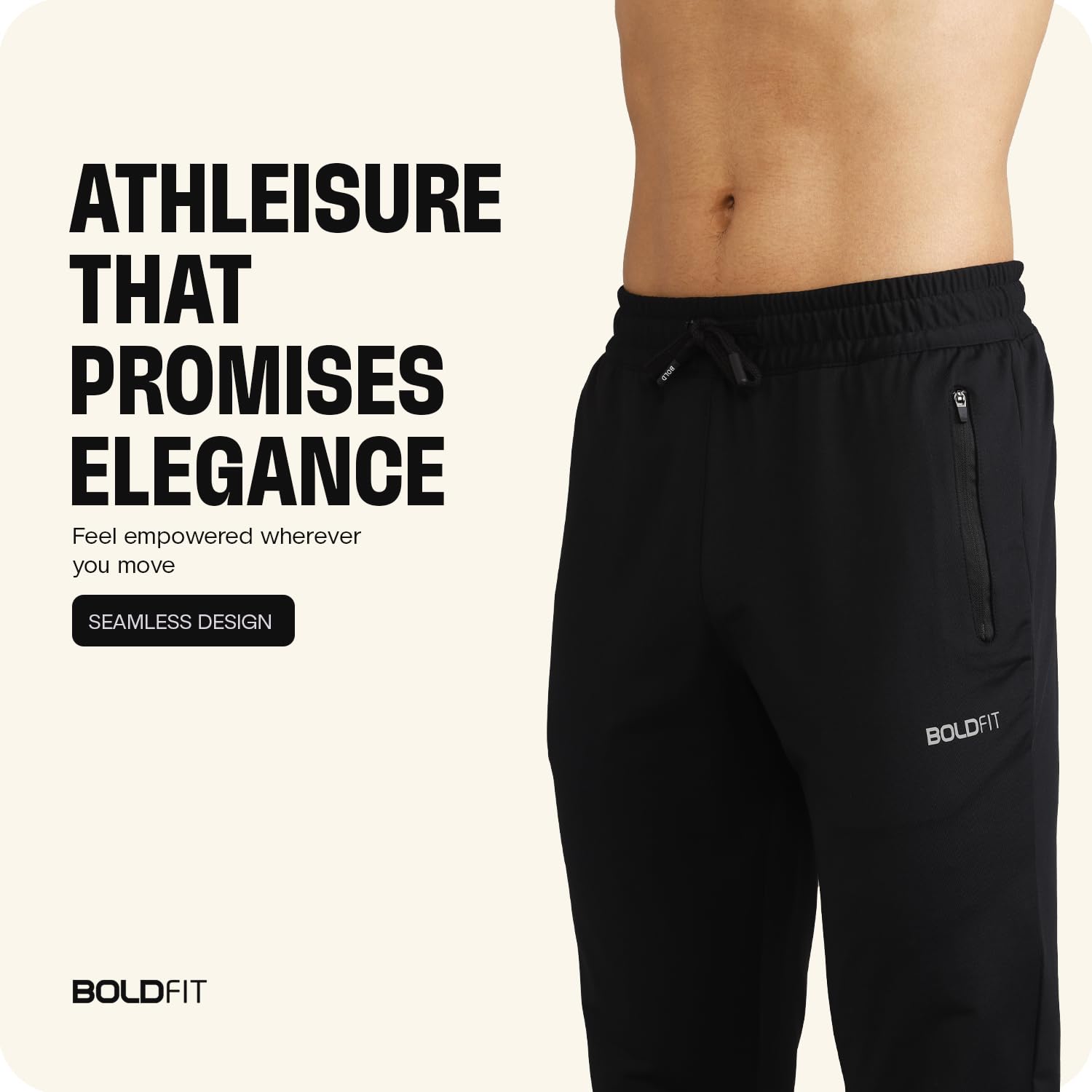 Boldfit Men's Black Track Pants - Image 5