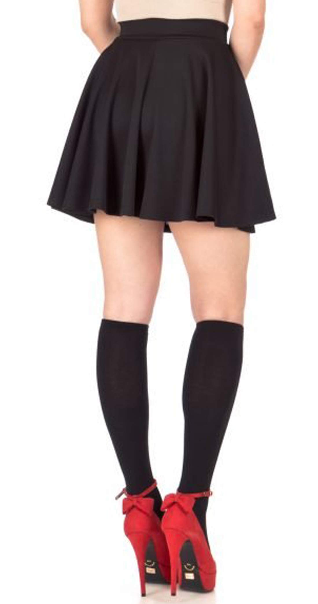 Stars Women Cotton Midi Skirt - Black - Image 2