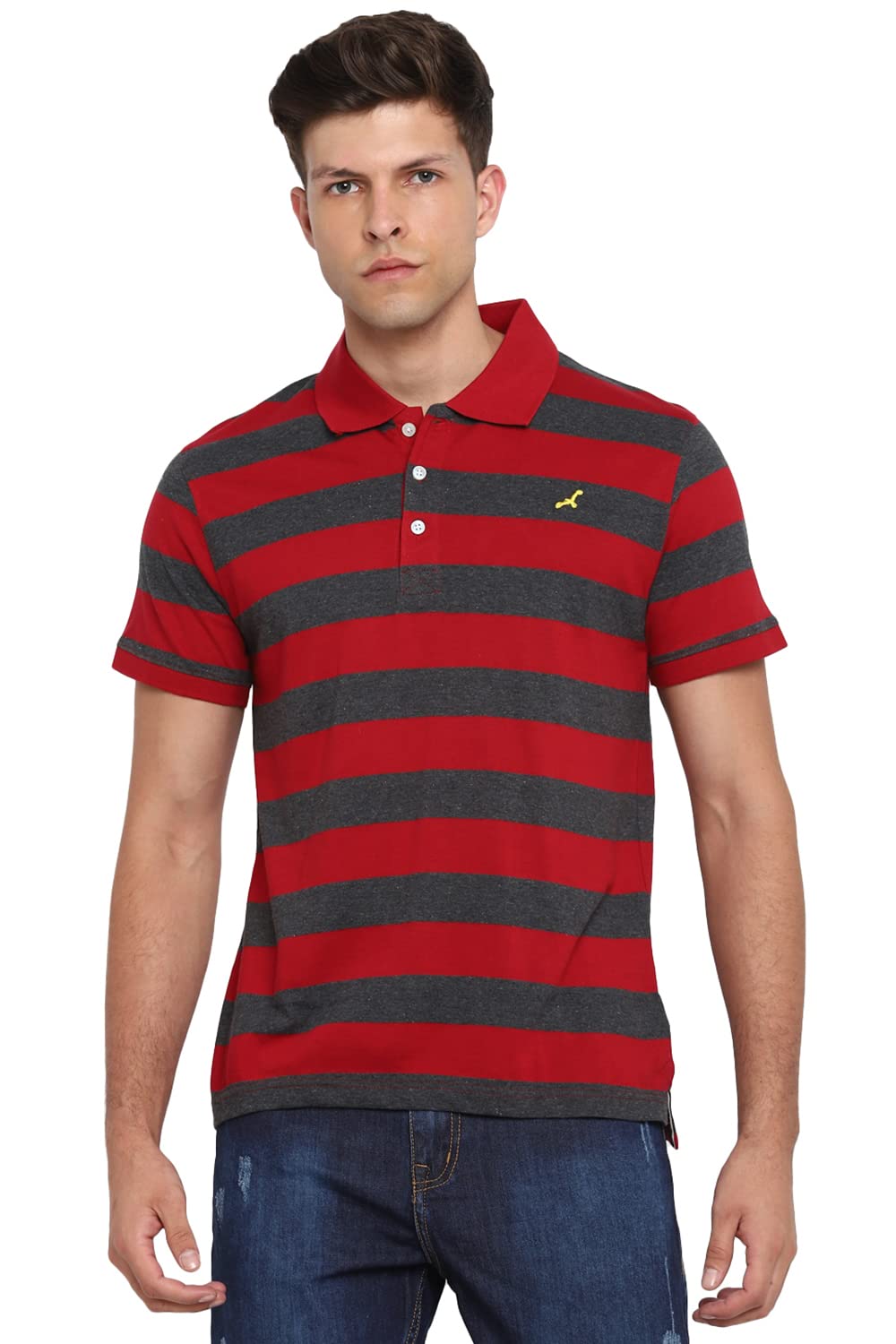 AMERICAN CREW Striped Polo T-Shirt for Men