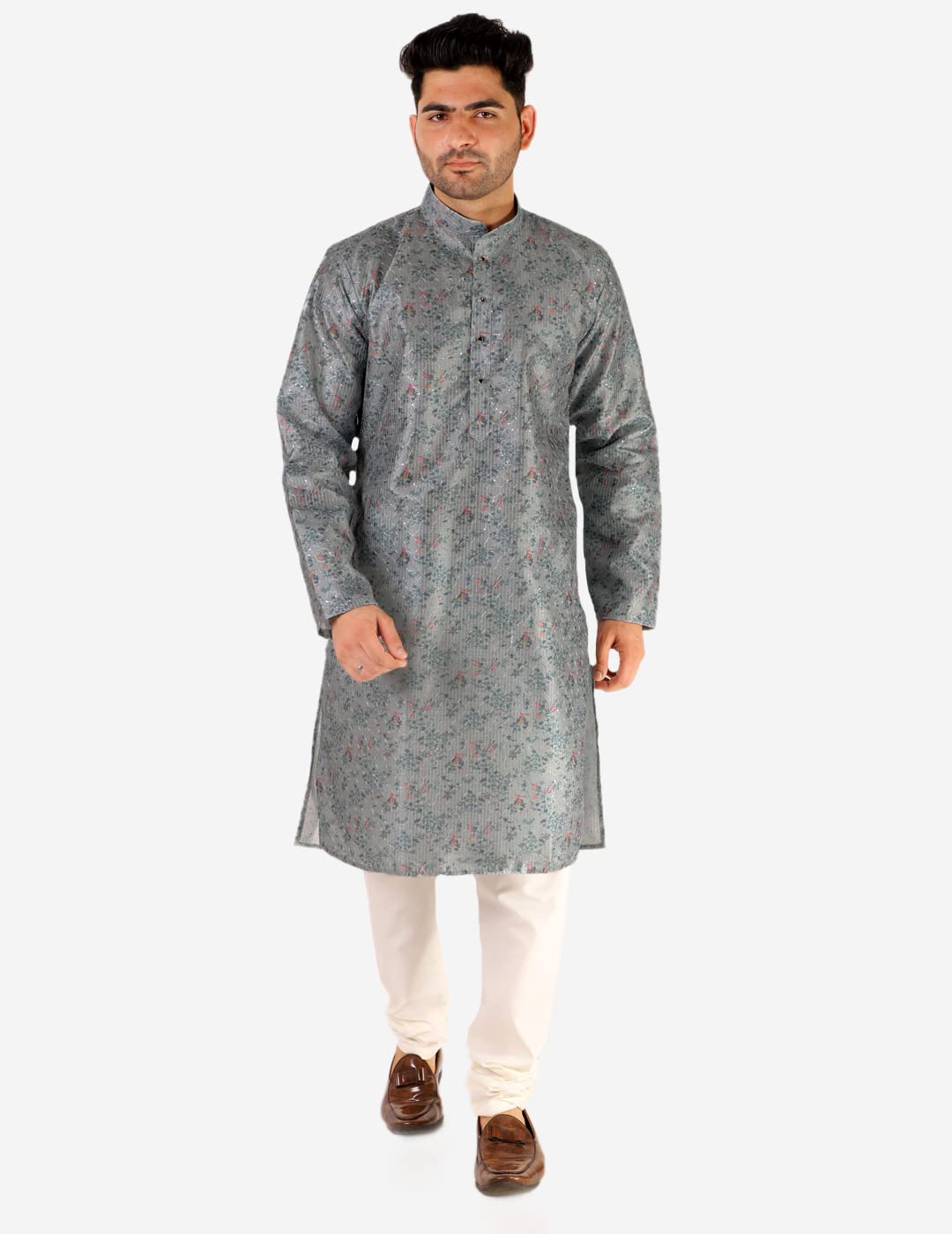 Twin Threads Father Son Grey Kurta Pyjama - Image 4