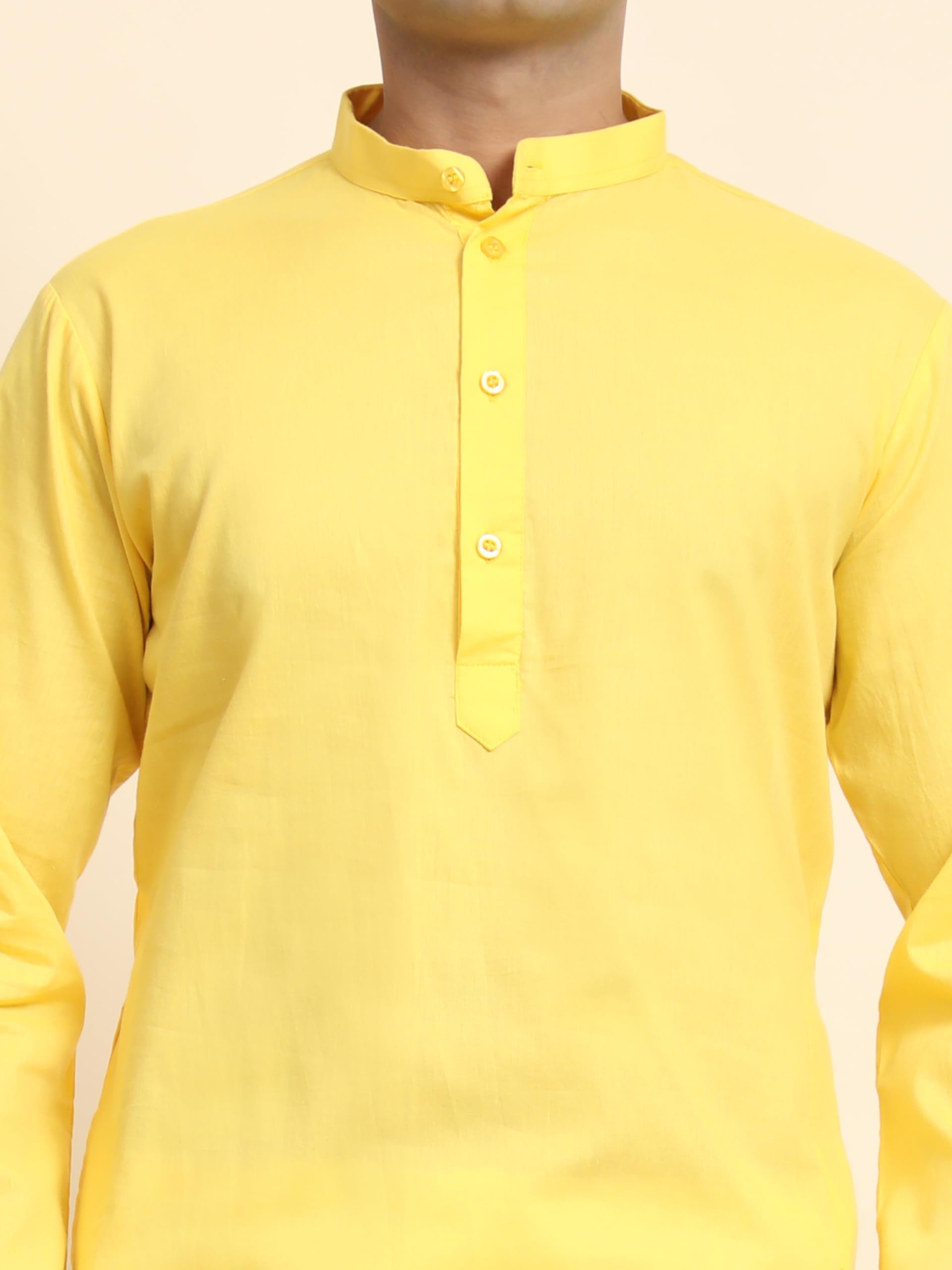 Anarva Men Cotton Kurta - Gold - Image 4
