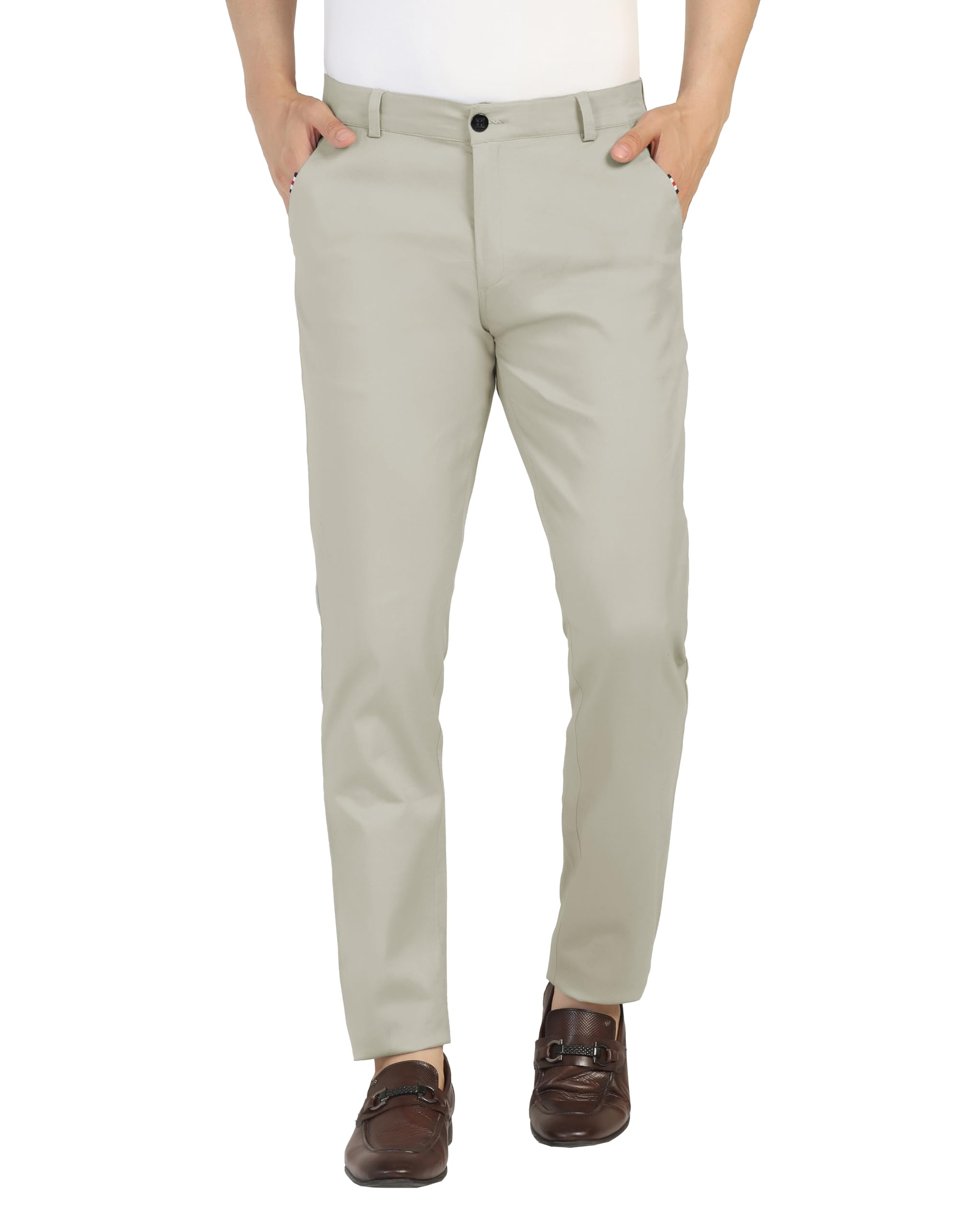 TOPLOT Men's Causal Trouser - Silver