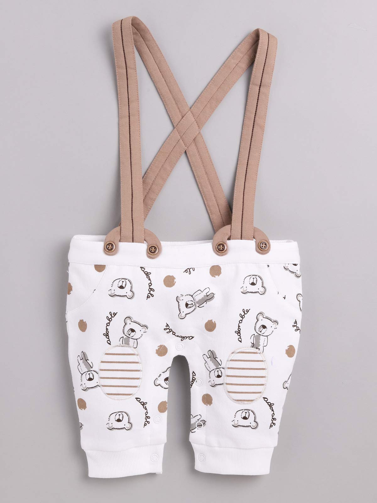 BABY GO Dungaree Dress for Baby Boys - Beige - Image 4