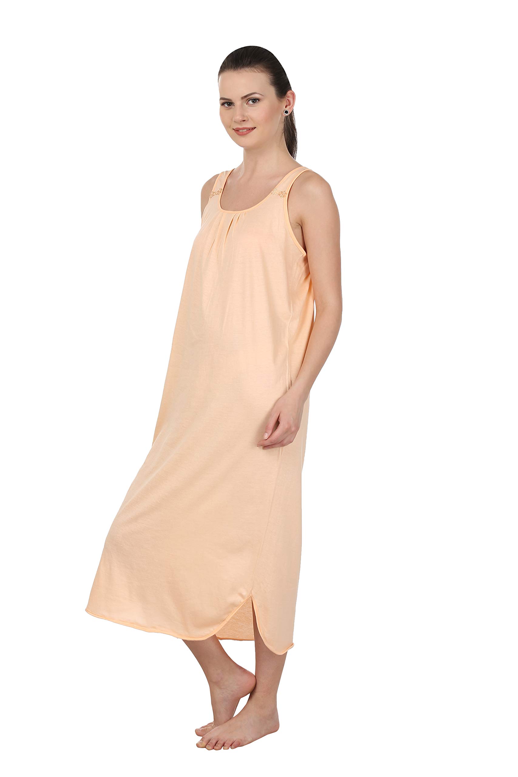 BLAZON Women Cotton Hosiery Nighty - Peach - Image 2