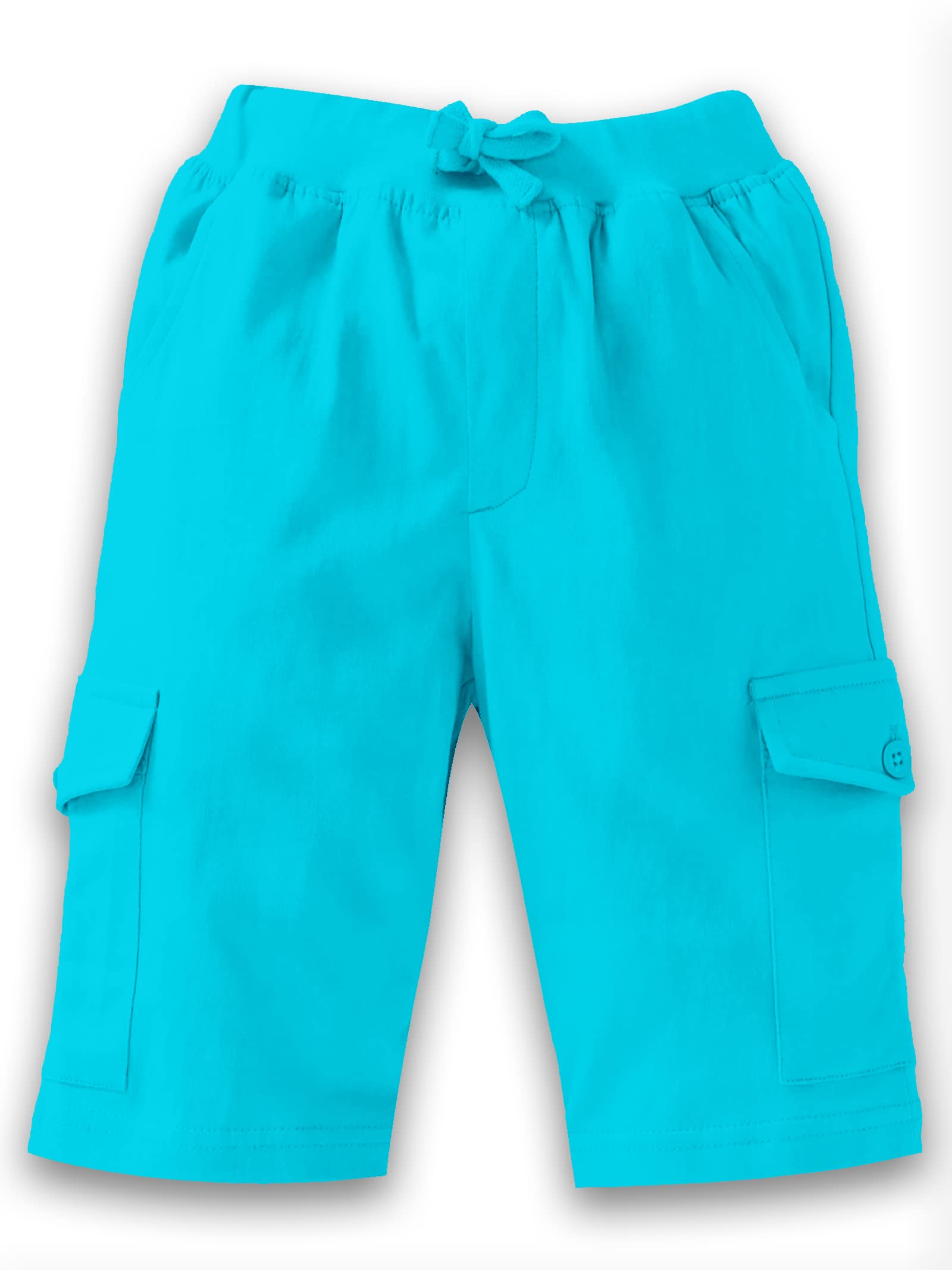 KiddoPanti Boys Aqua Blue Knit Cargo Shorts