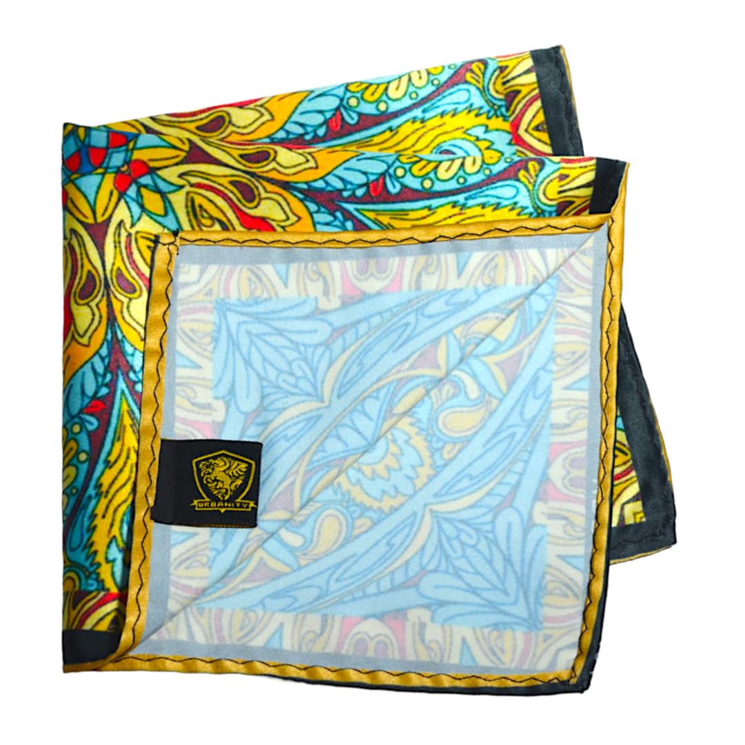 Urbanity Men Solid Micro Fiber Silk Satin Pocket Square - Image 3