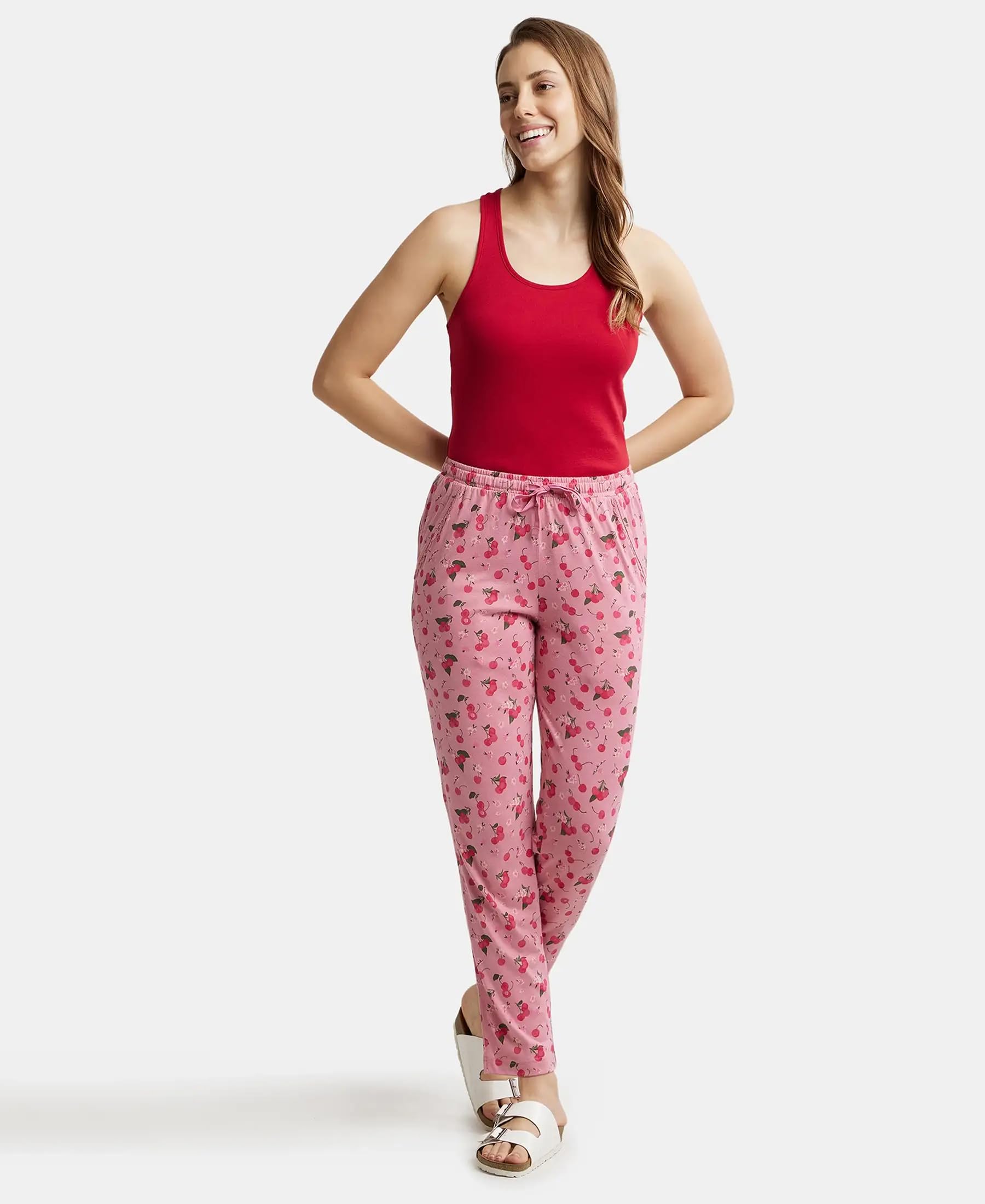 Jockey Women's Printed Pyjama Set with Lace Trim - Image 4