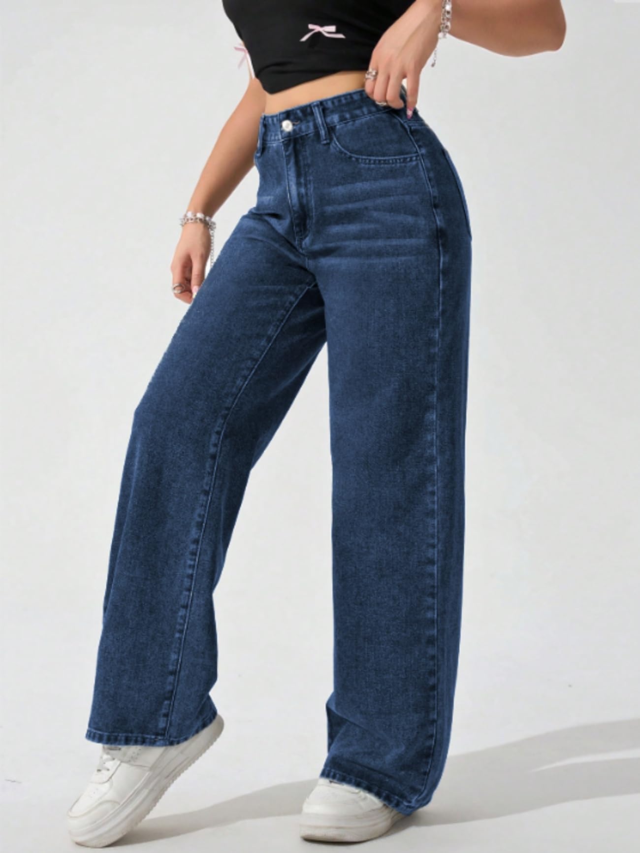 Ben Martin Women's Baggy Jeans - Dark Blue - Image 4