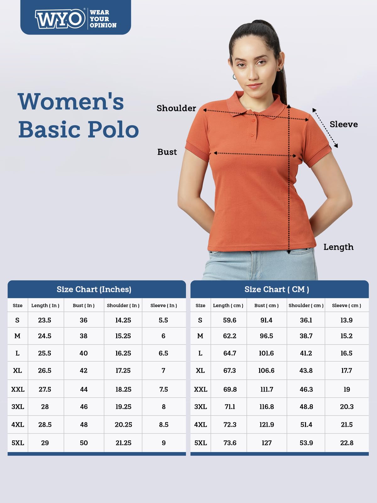 Authentic Wear Womens Polo Collar T-Shirt - Red - Image 2