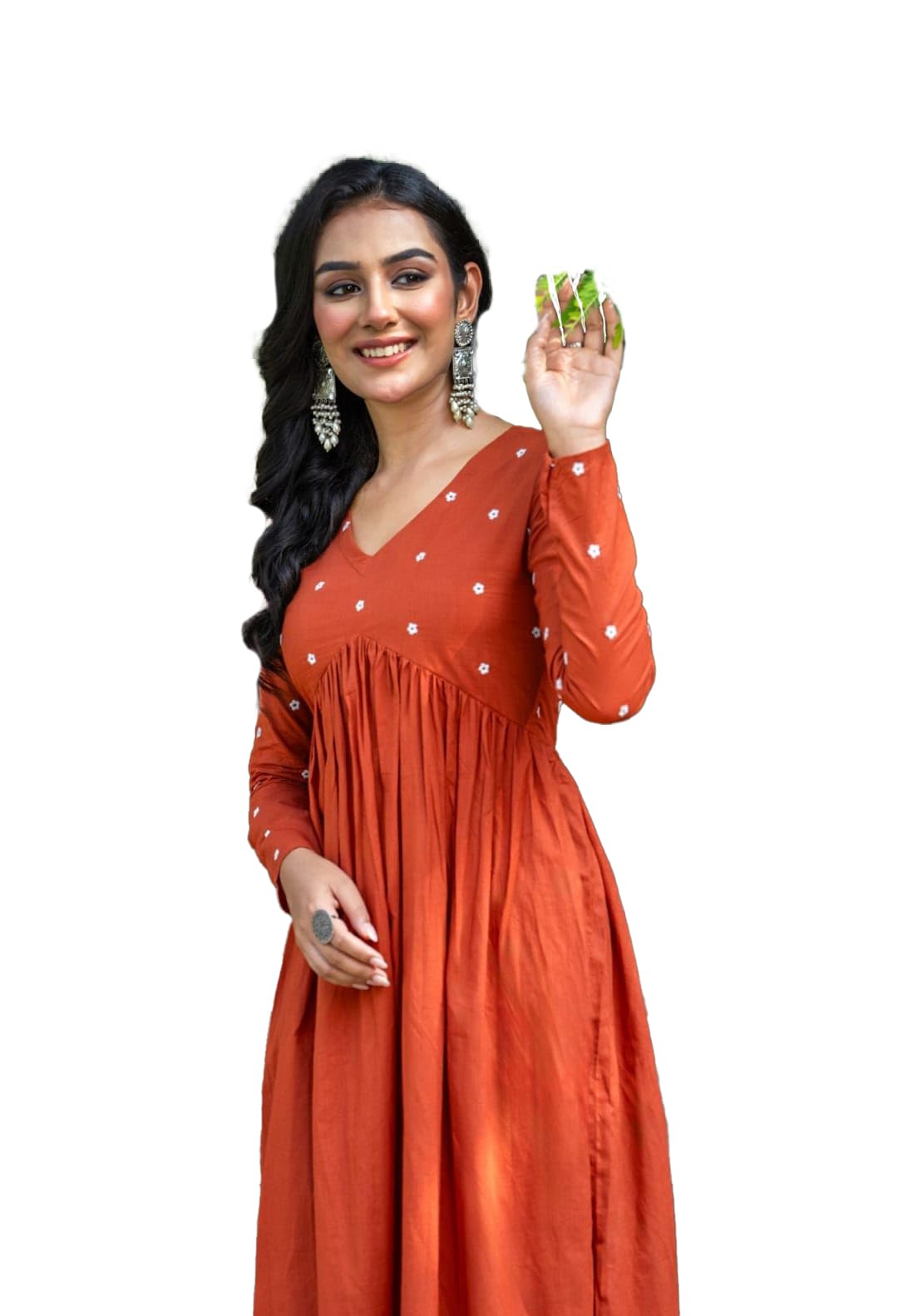 GarbGlide Women's Kurta Set - Red Polka Dots