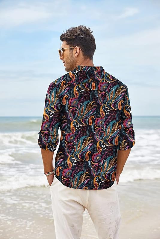 Bellstone Men's Polycotton Shirt - Black Floral - Image 4