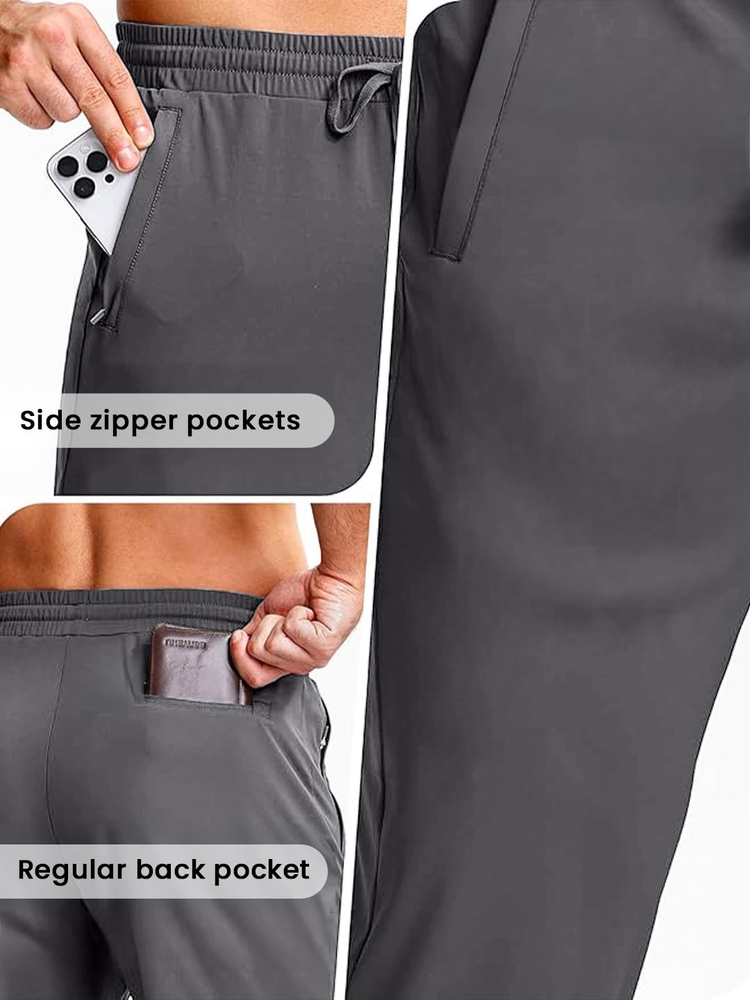 Nobero Men's Track Pants - Grey - Image 3