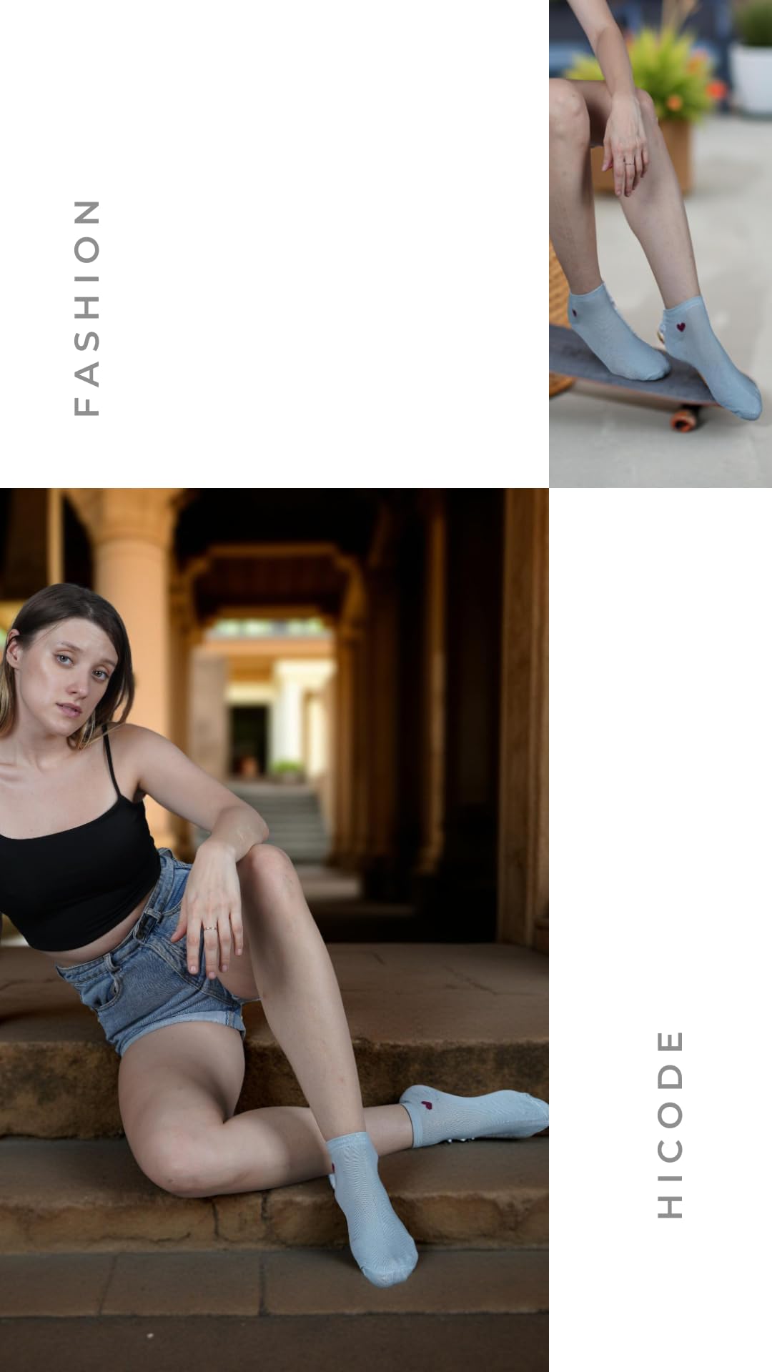 HICODE Womens Ankle Socks - Heart Pattern Multi-Colour - Image 4