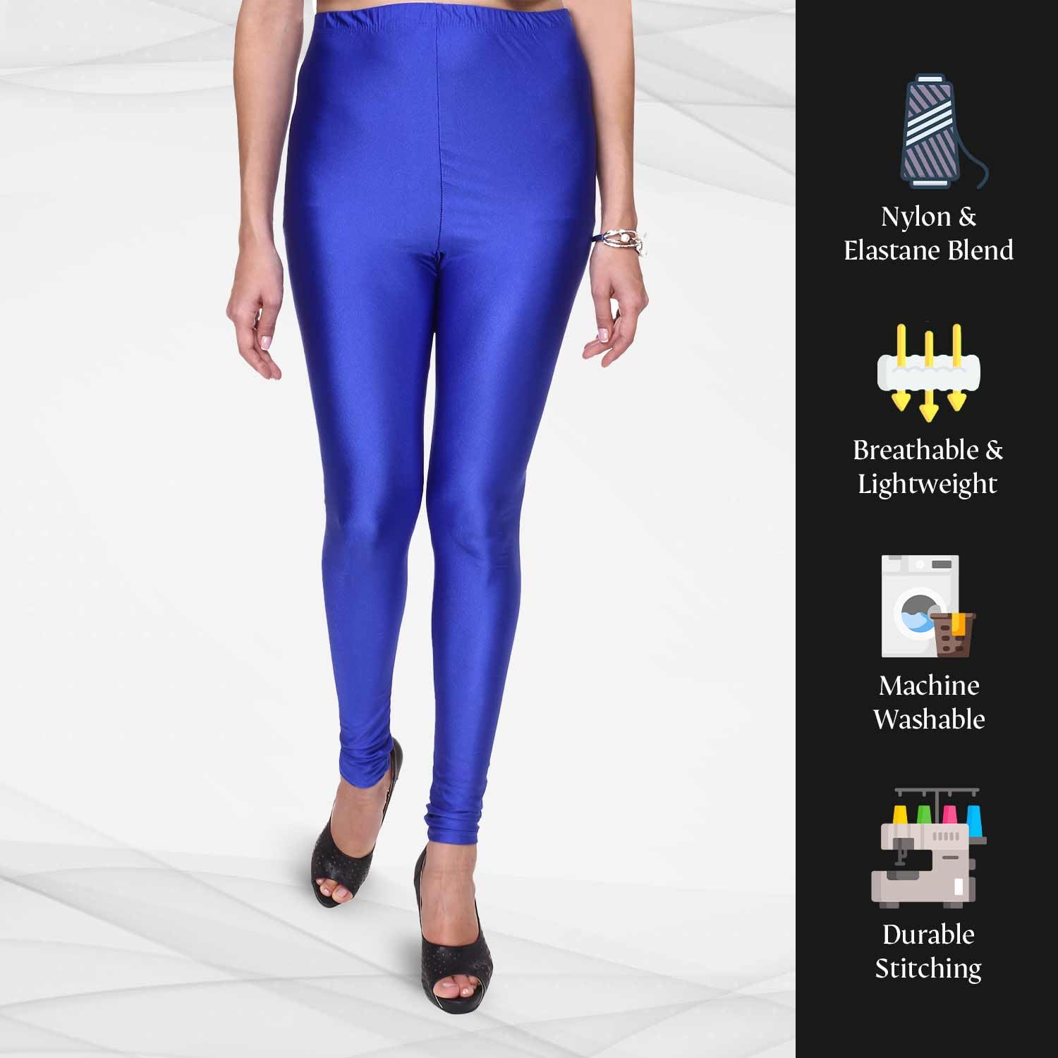 TRASA Women Churidar Leggings - Royal Blue - Image 4
