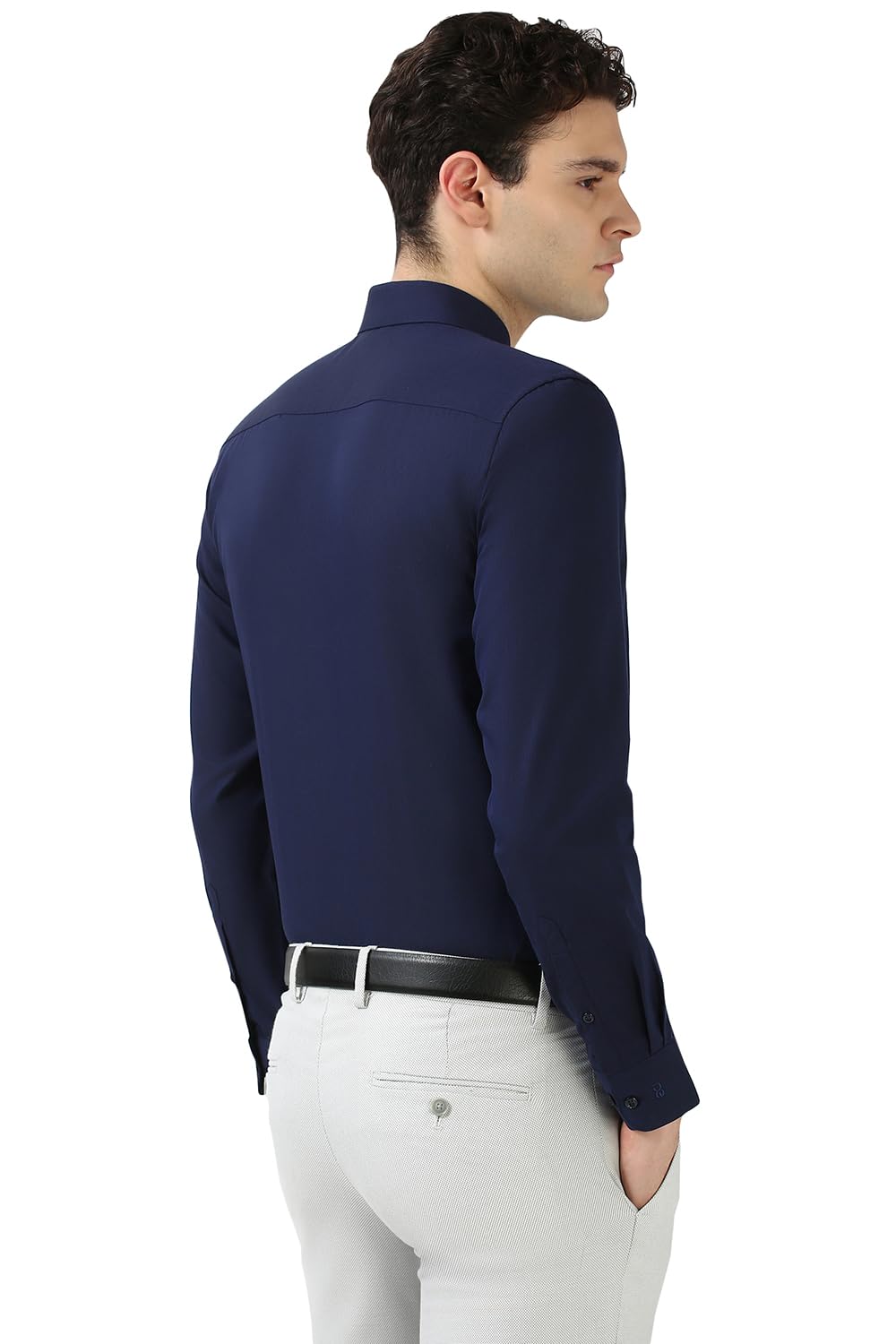 Peter England Men's Slim Fit Shirt - Navy - Image 3