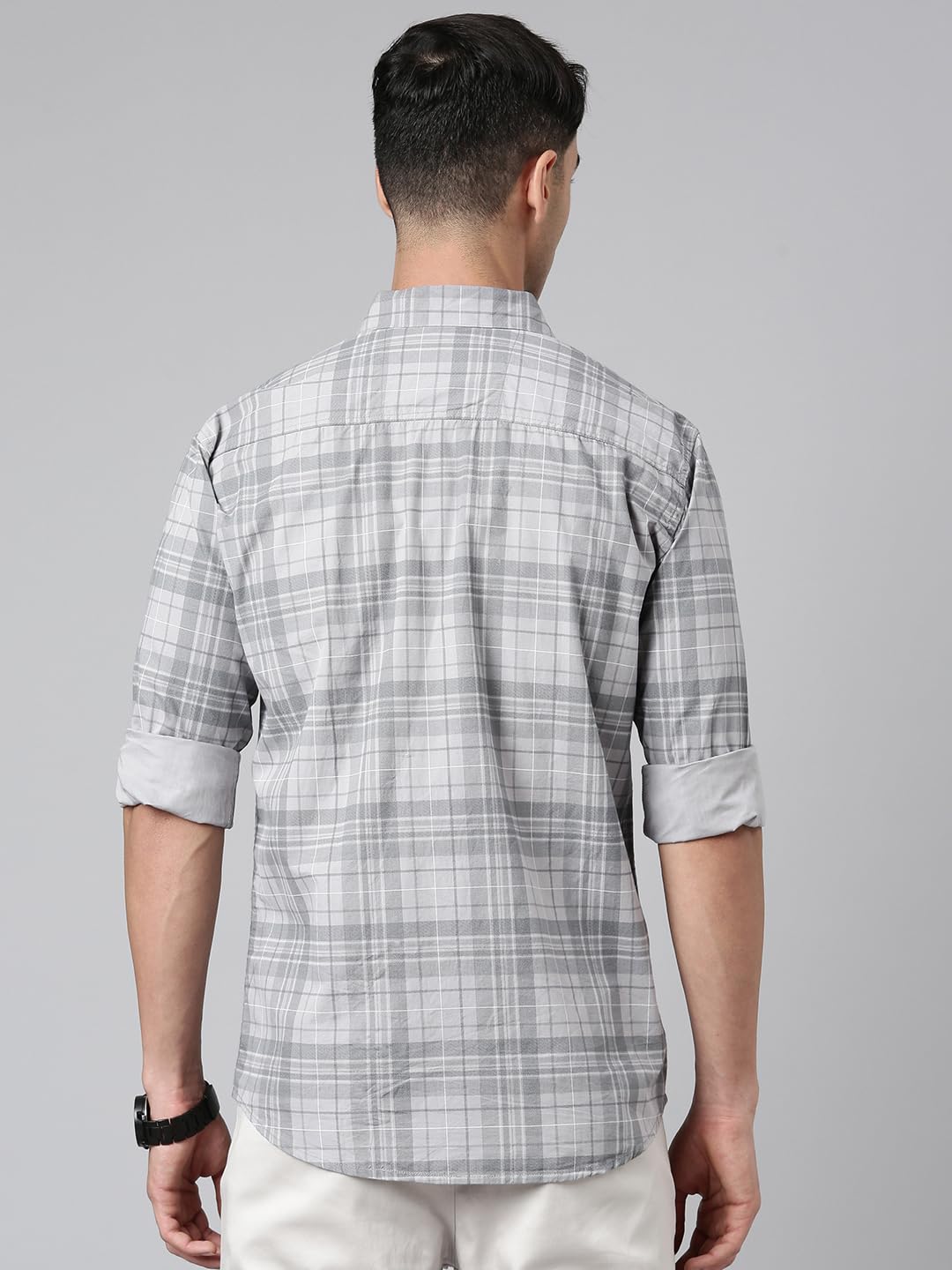 Majestic Man Checked Cotton Casual Shirt - Image 3