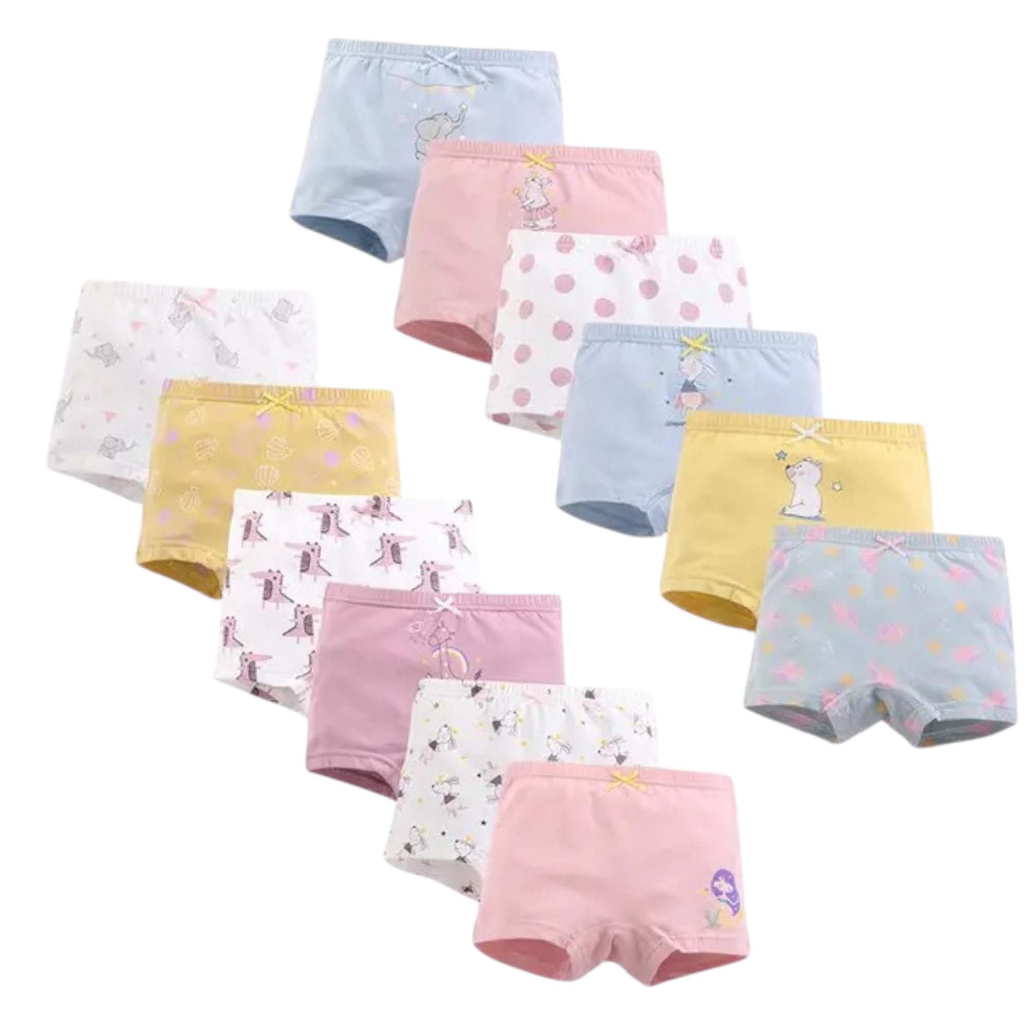GarbGlide Girls Cotton Boxer Briefs - Pastel Colours