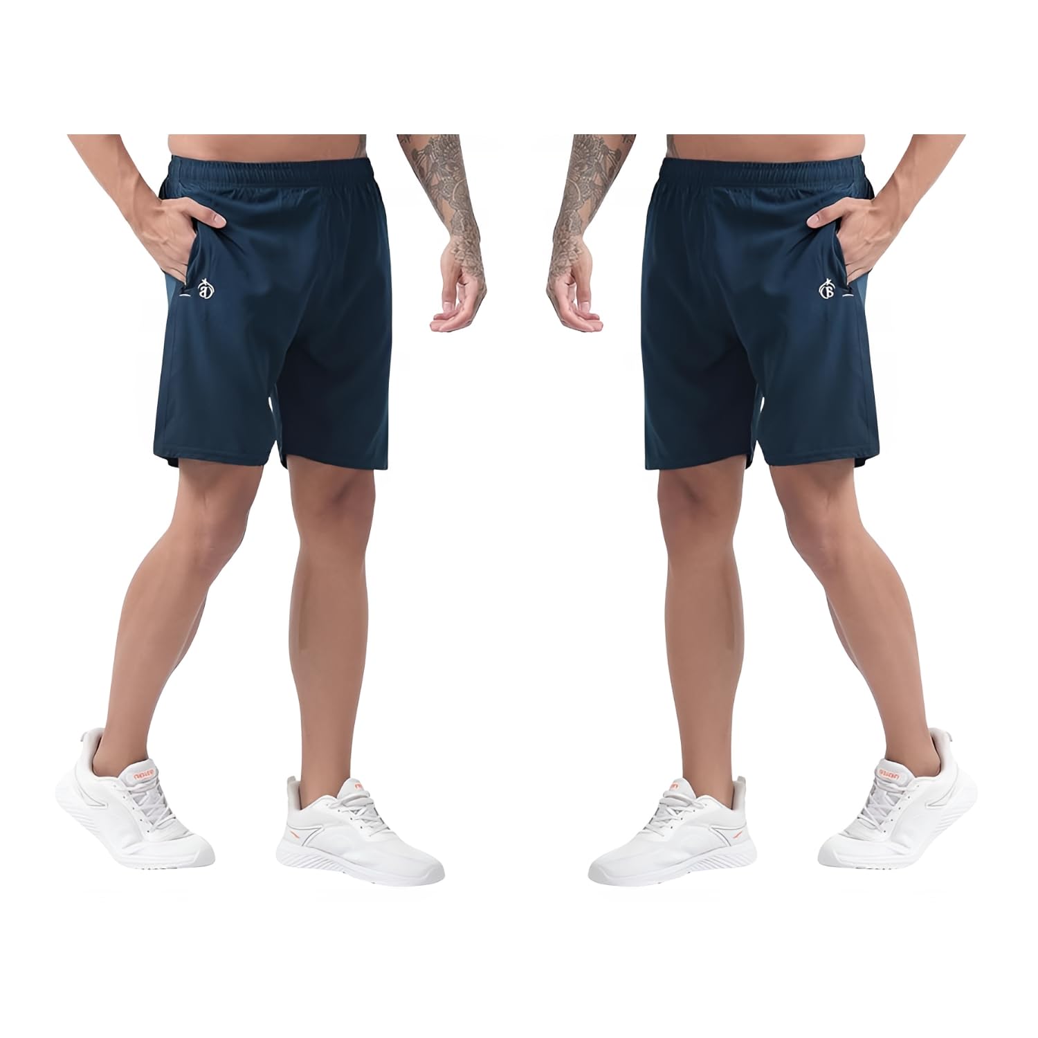 BLUE STAR SHARK Men's Athletic Sports Shorts - Blue