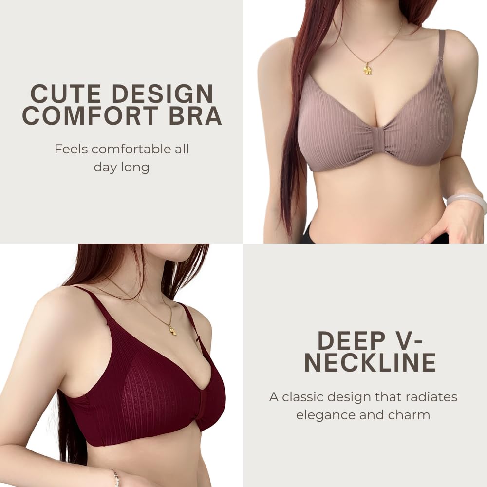 Luella Navy Blue Wireless Bra for Women - Image 4