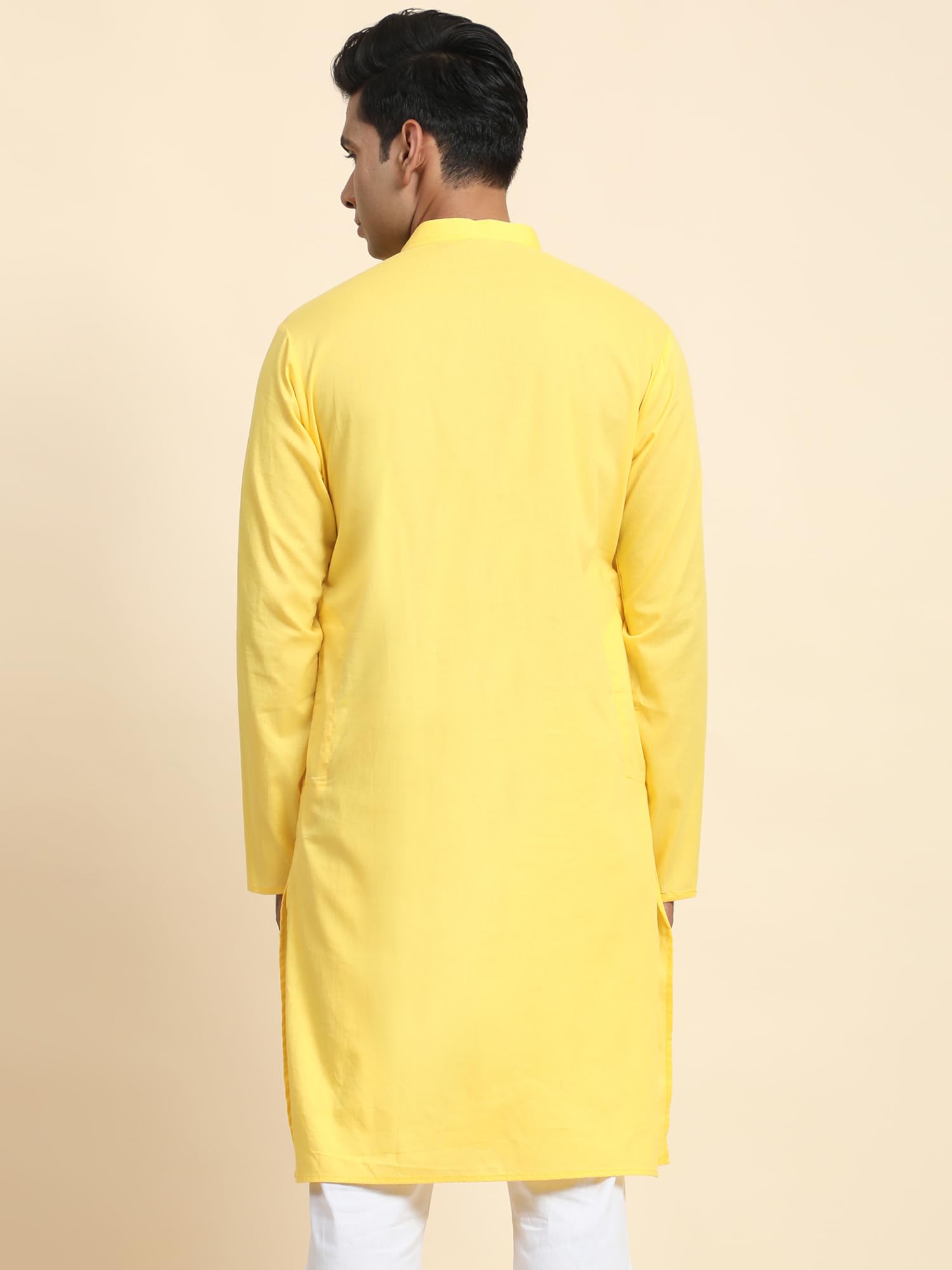 Anarva Men Cotton Kurta - Gold - Image 2
