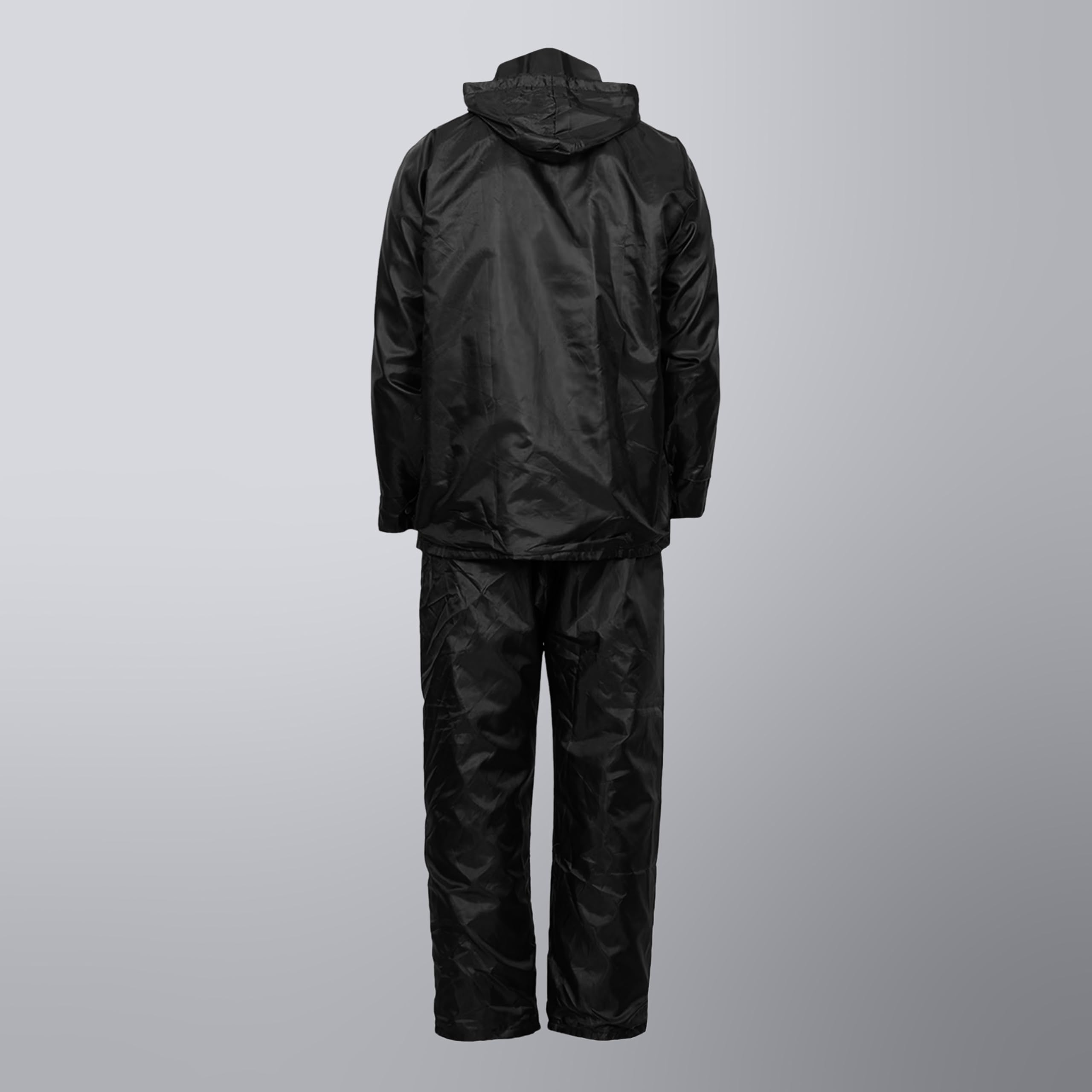 TVS Unisex Double Layer Polyester Raincoat - Black - Image 5