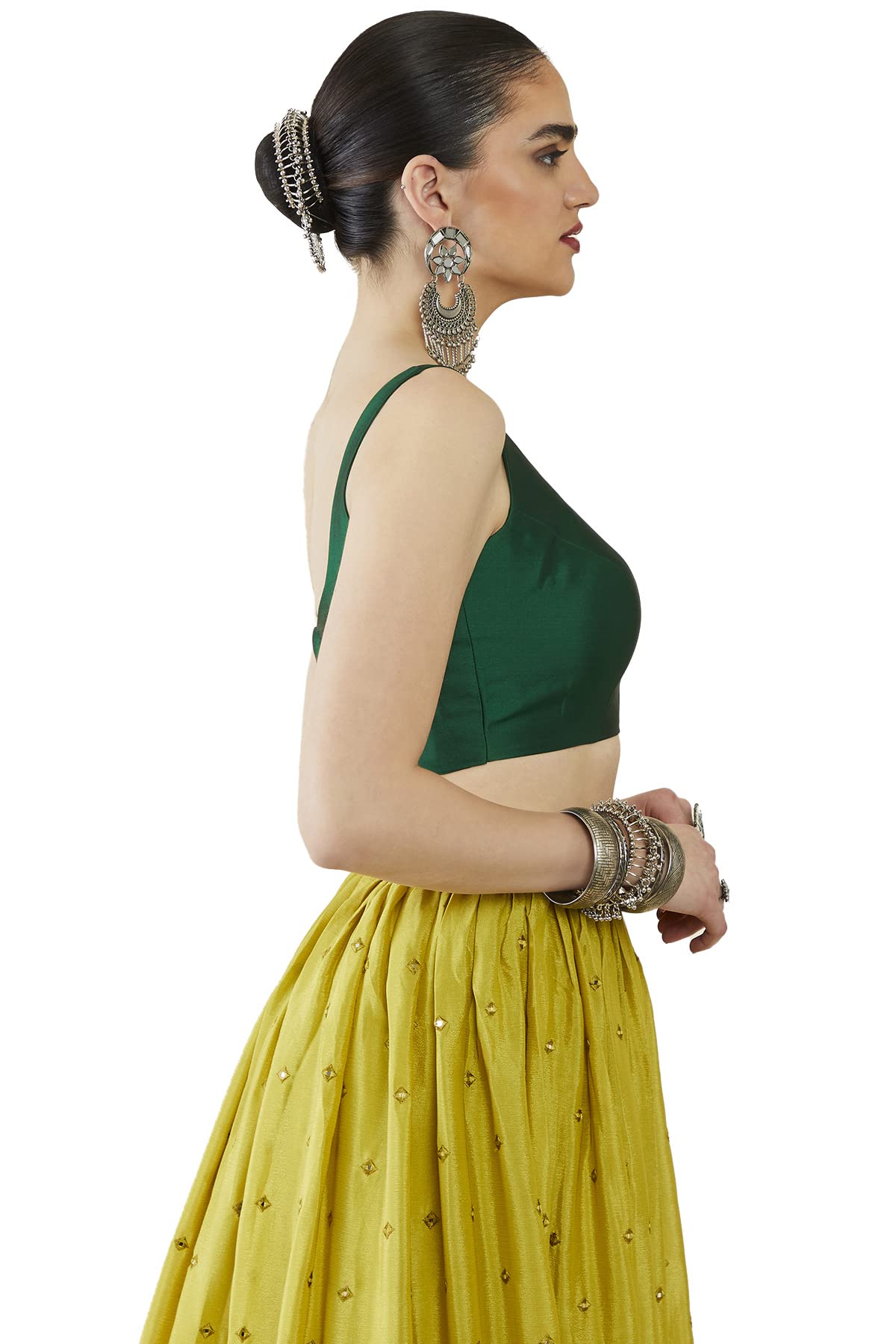 Soch Women's Green Taffeta Blouse - Image 4