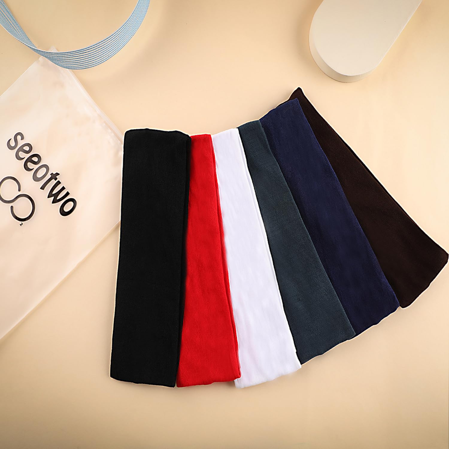 Seeotwo Elastic Sports Headbands for Women Men - Image 2