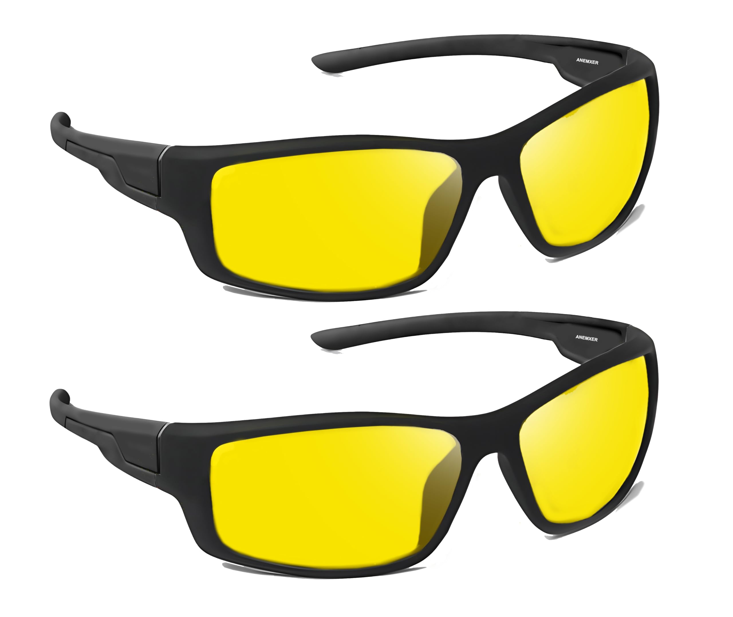 Anemxer Unisex UV Protected Night Driving Glasses - Yellow