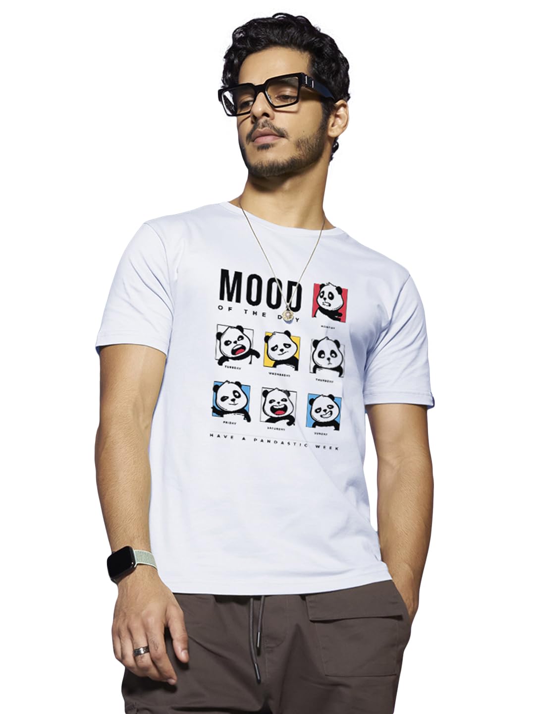 Bewakoof Men's Printed Cotton T-Shirt - White