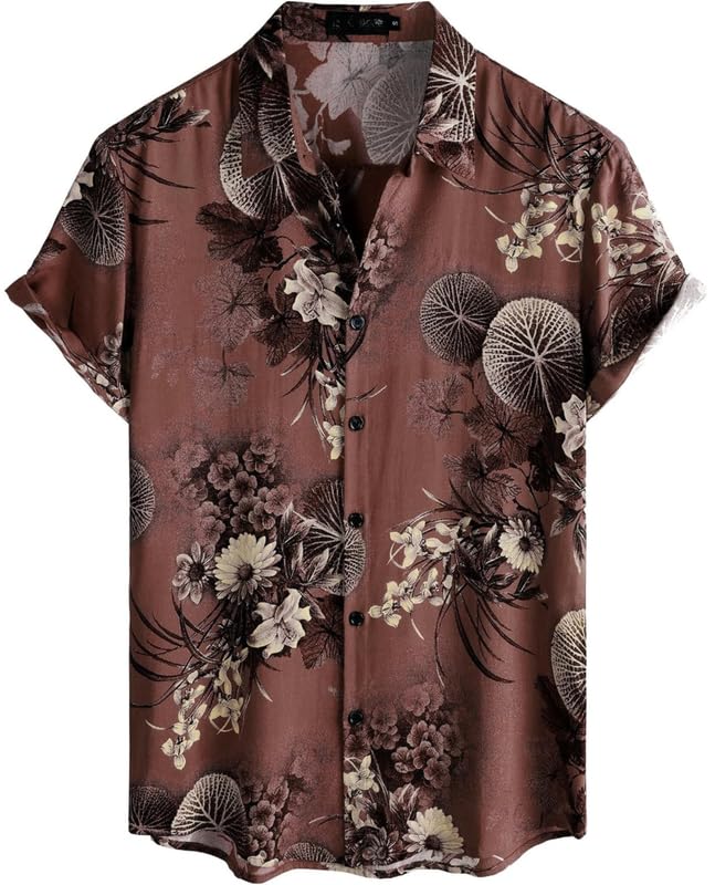 NoseQueen Floral Print Cotton Shirt for Men