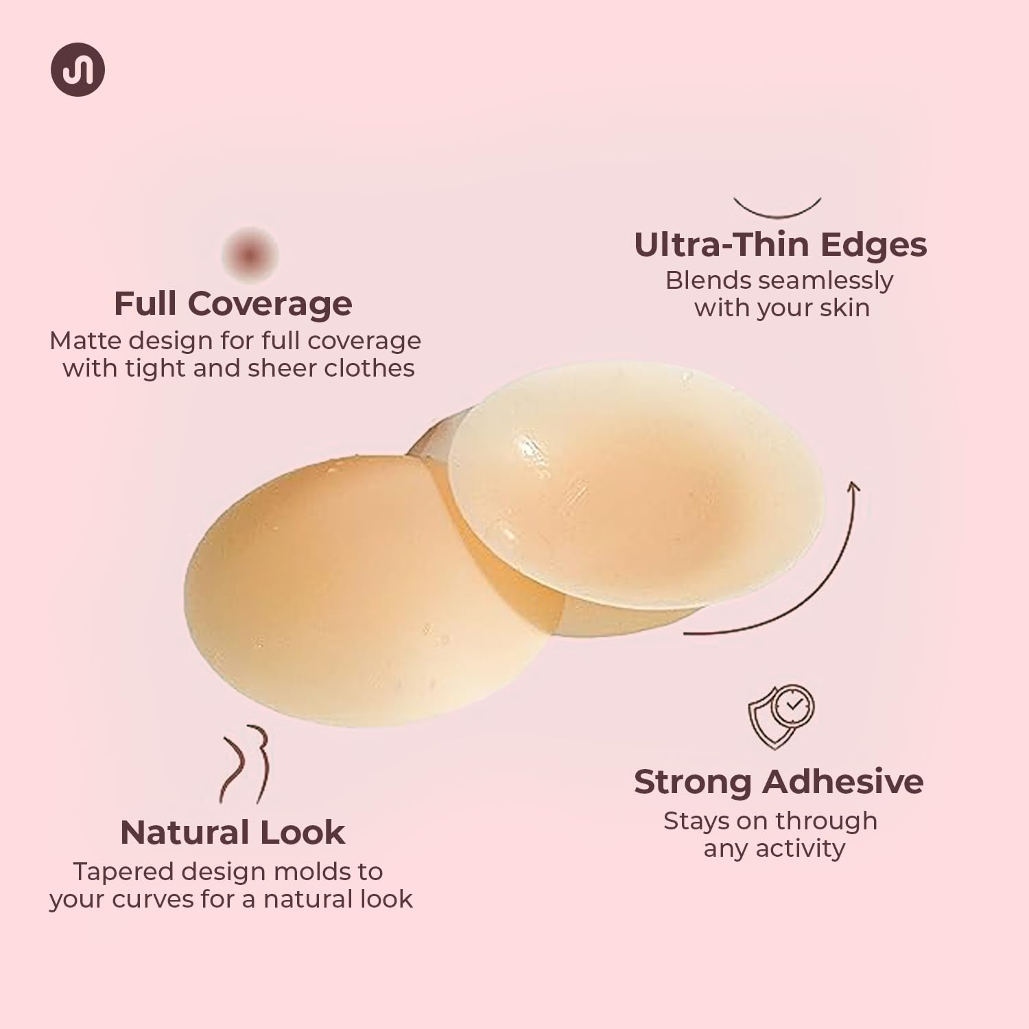 Invisible Silicone Nipple Covers for Women - Beige - Image 3