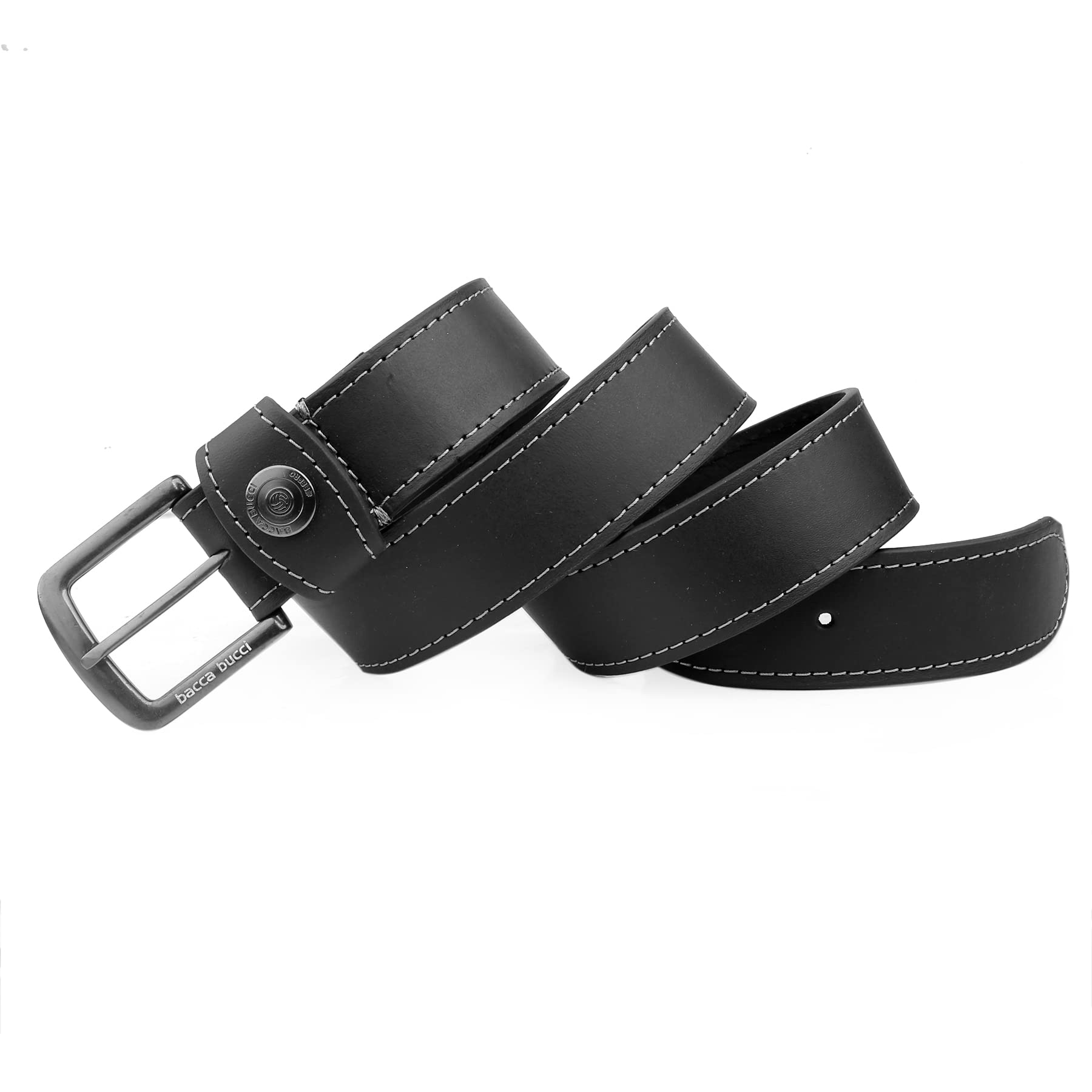 Bacca Bucci Men's Genuine Leather Black Belt - Image 2