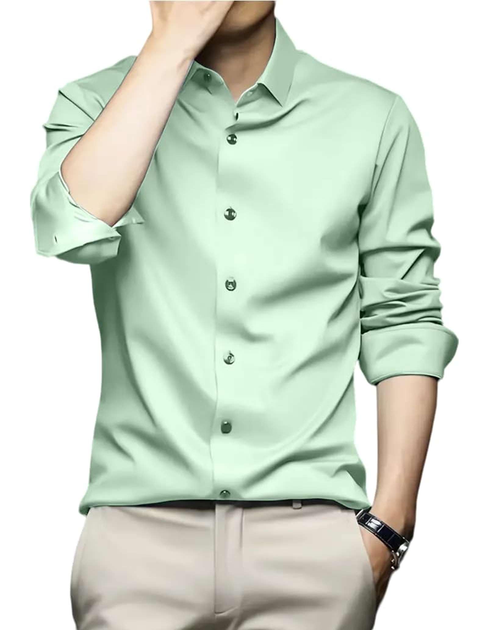 IndoPrimo Men's Pista Satin Casual Shirt
